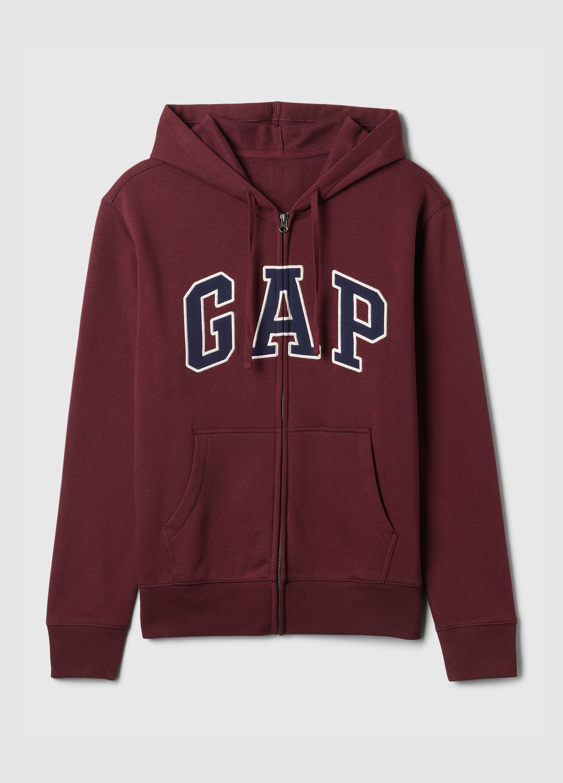 Full-zip sweatshirt with hood and logo embroidery_4