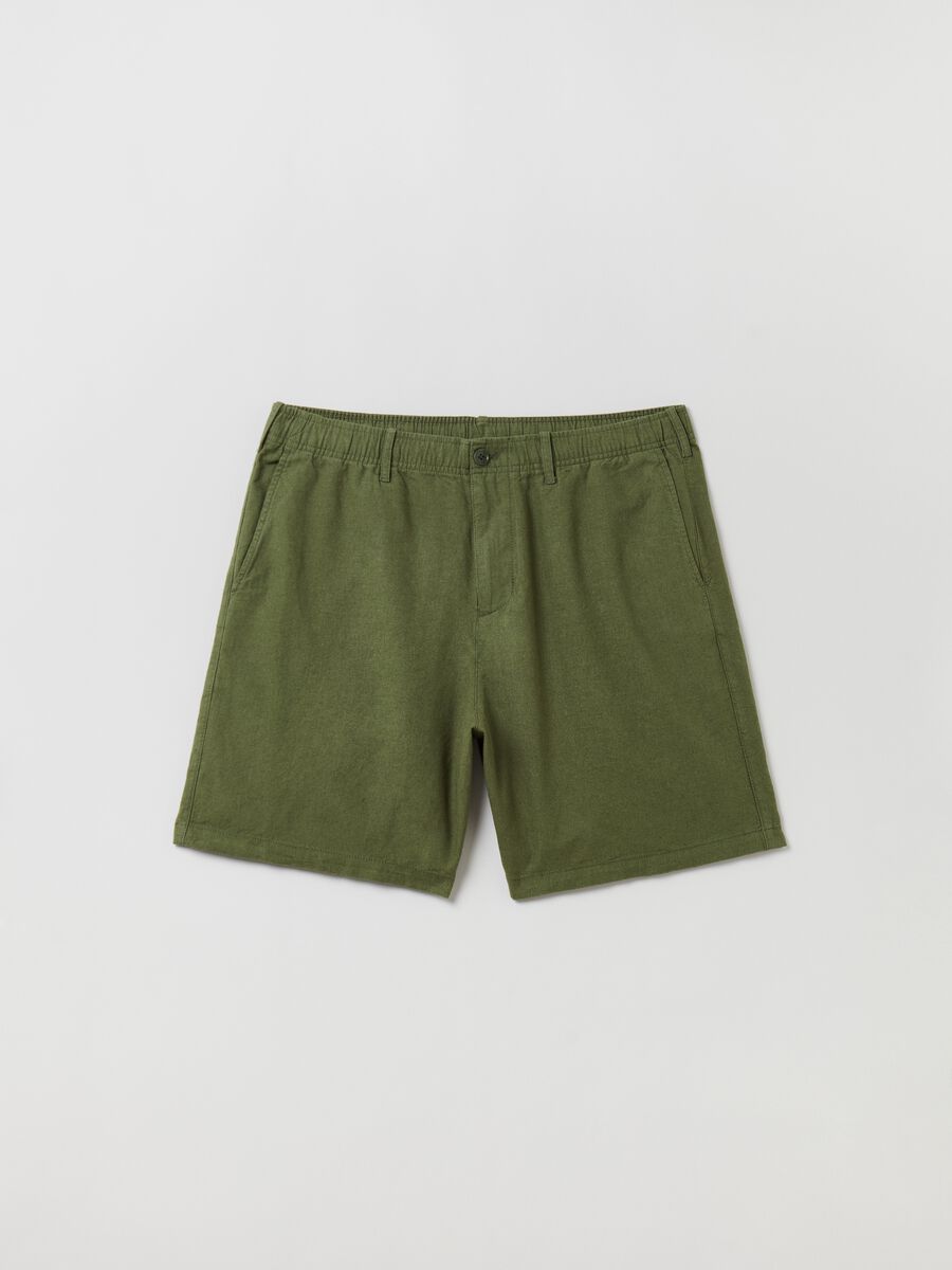 Linen and cotton Bermuda shorts Man_1