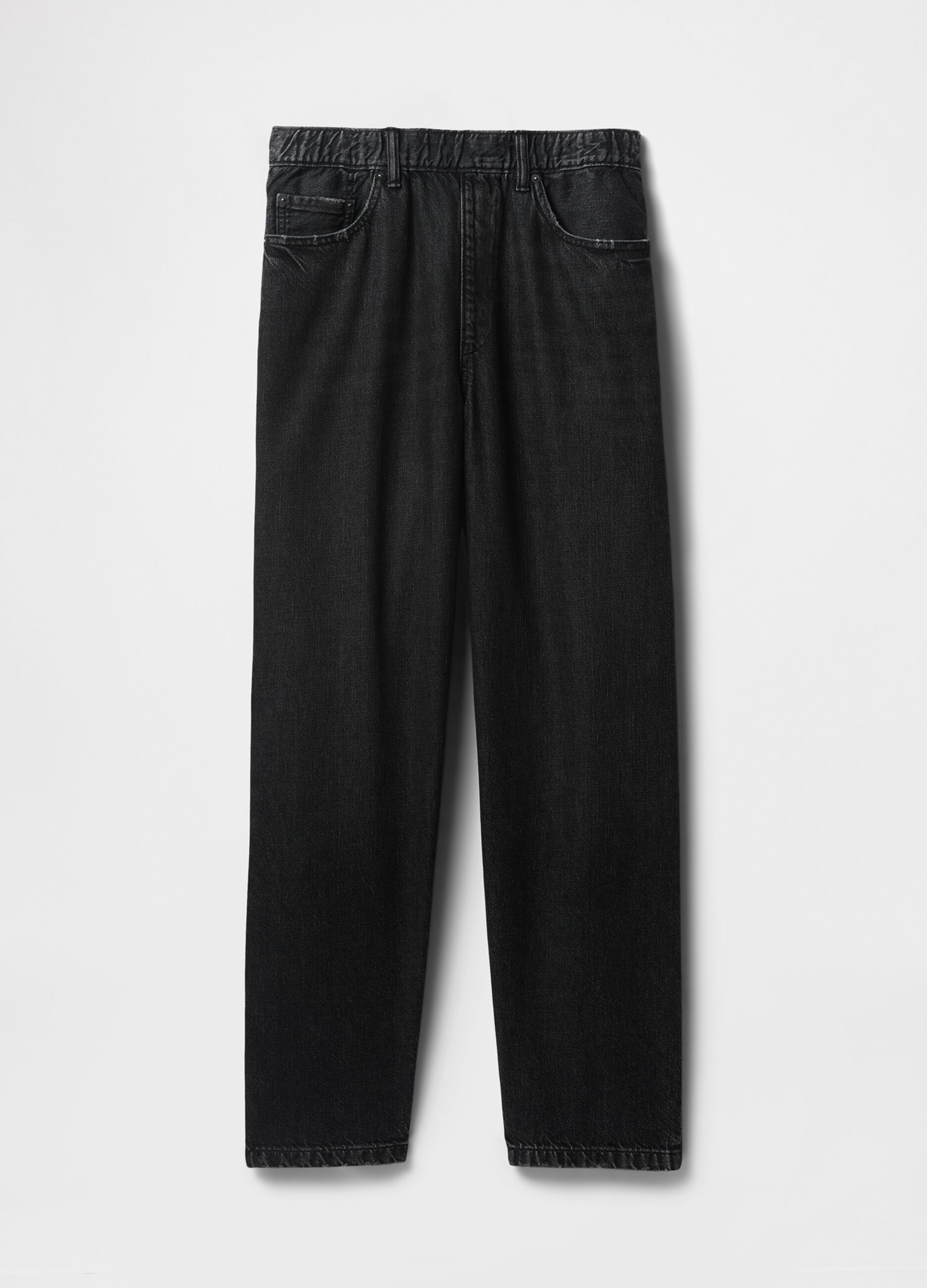 Pantaloni denim neri a gamba larga Gap_4