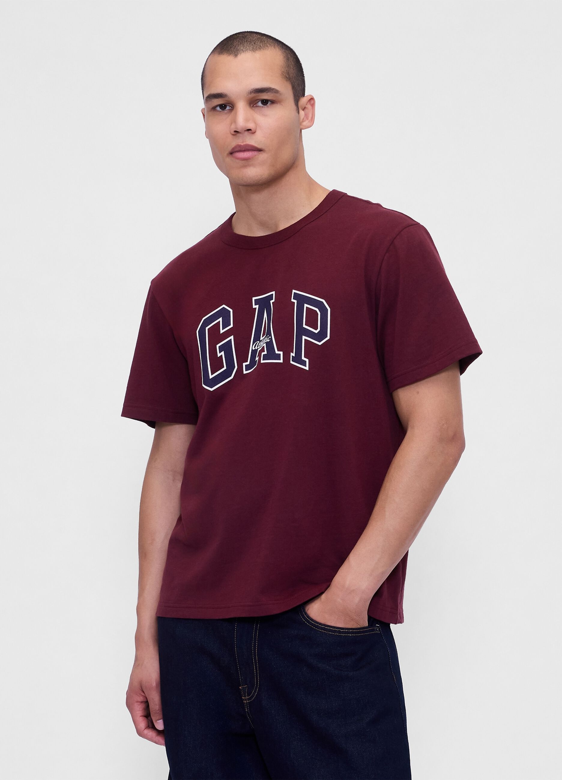 T-shirt bordeaux in cotone