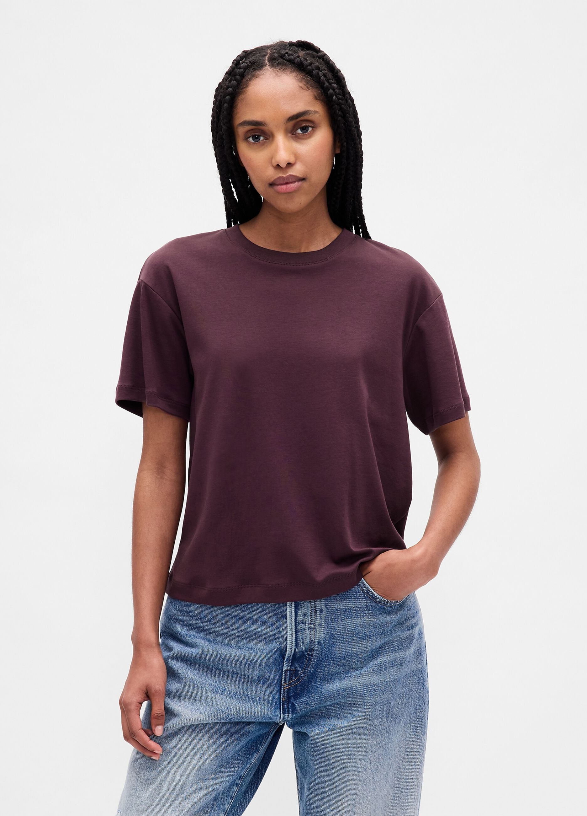 T-shirt viola in cotone