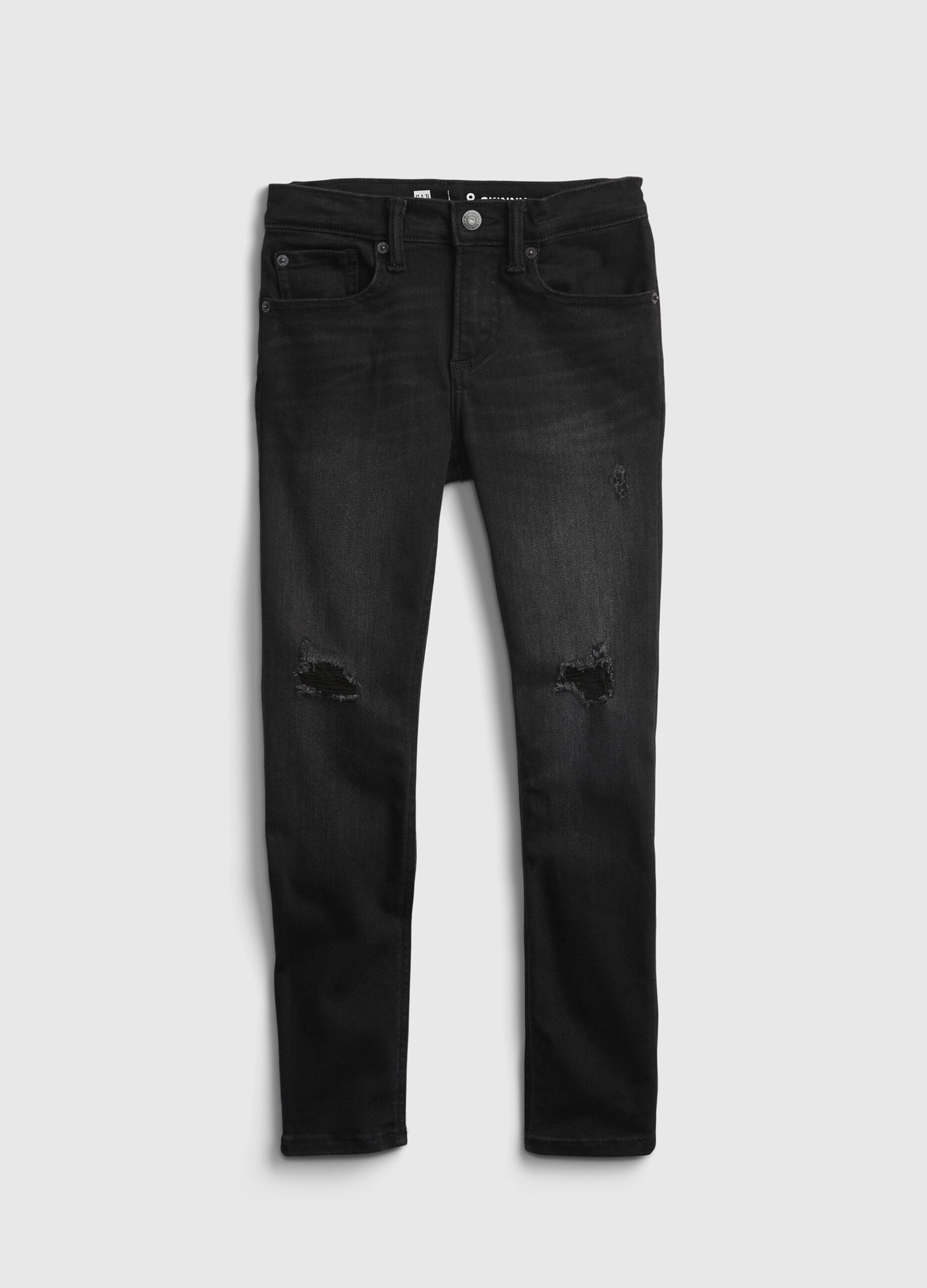 Skinny-fit jeans with abrasions
