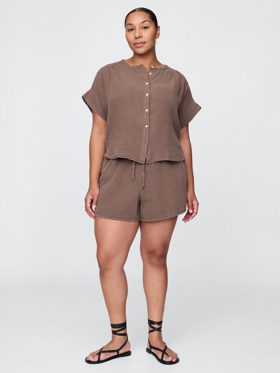 Completo estivo marrone in tessuto misto Donna_4
