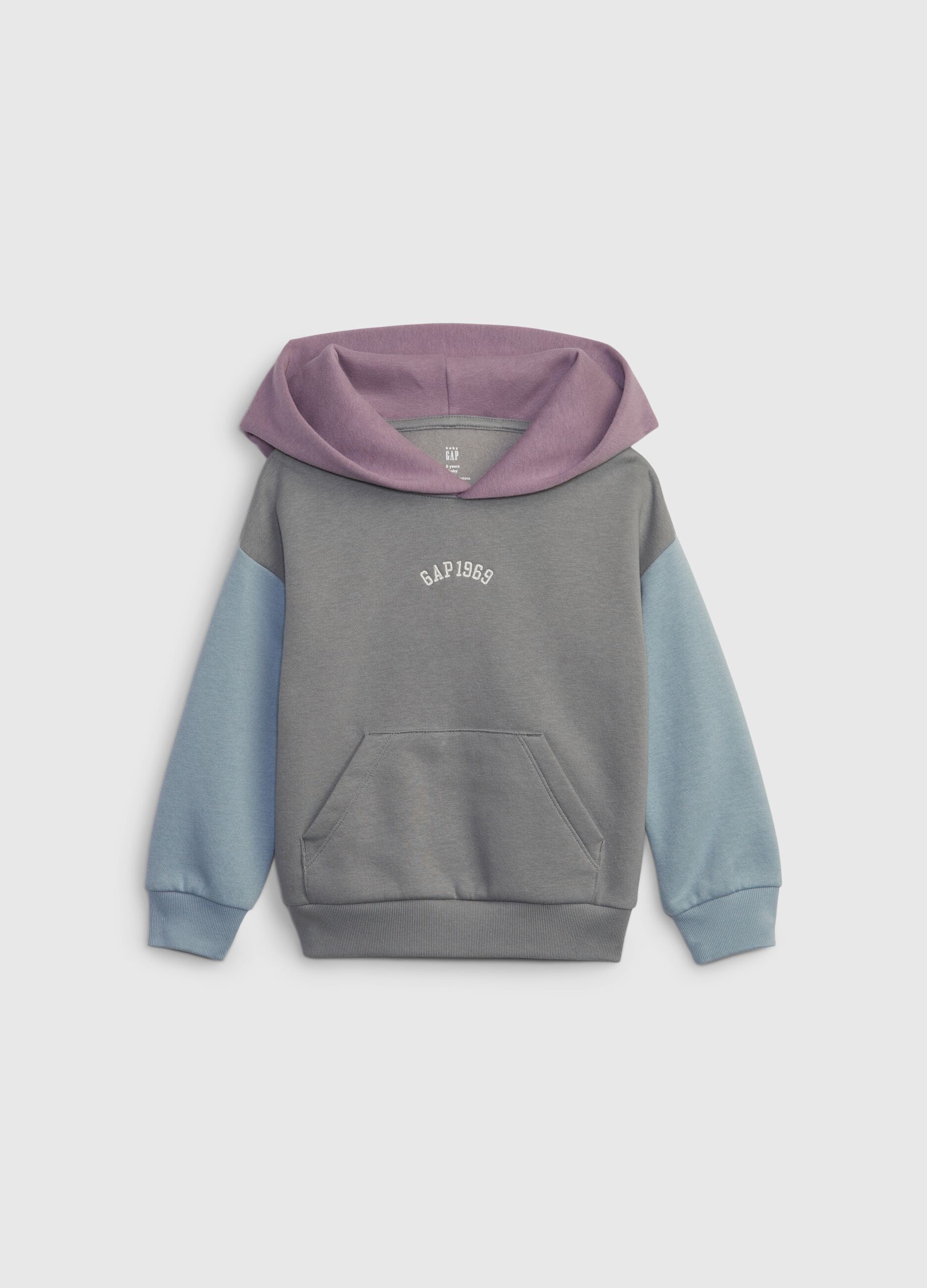 Colourblock sweatshirt with hood and logo