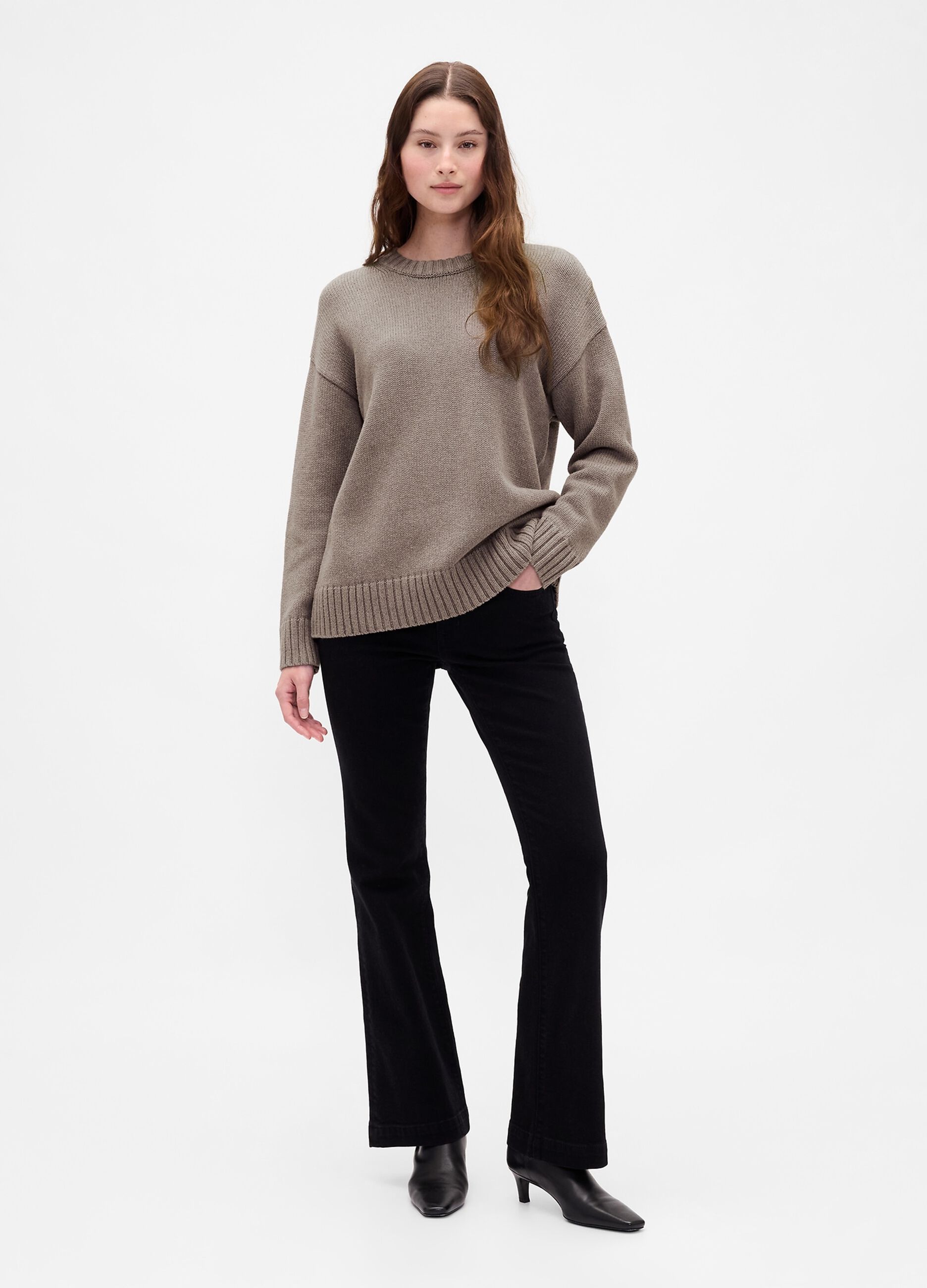 Maglione taupe in cotone