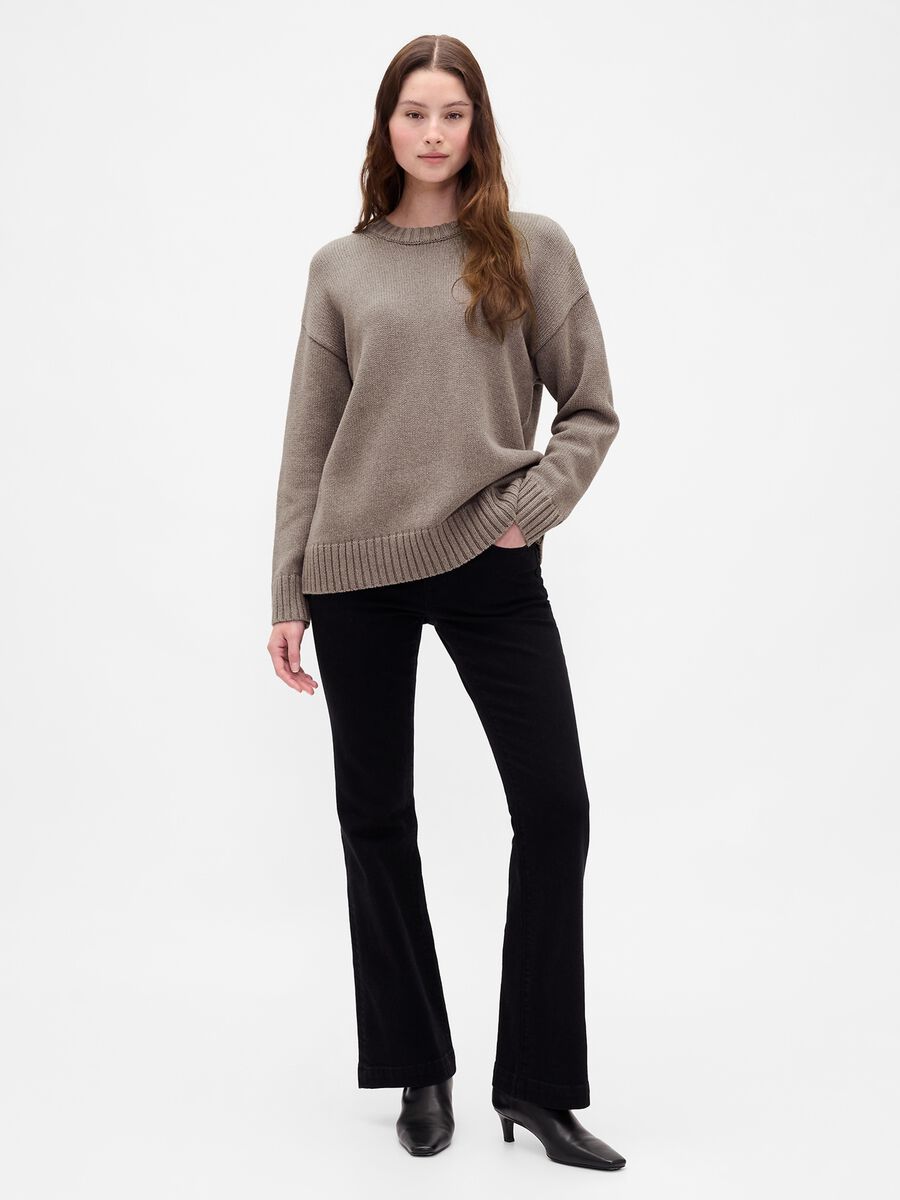 Brown Cotton Sweater Woman_0