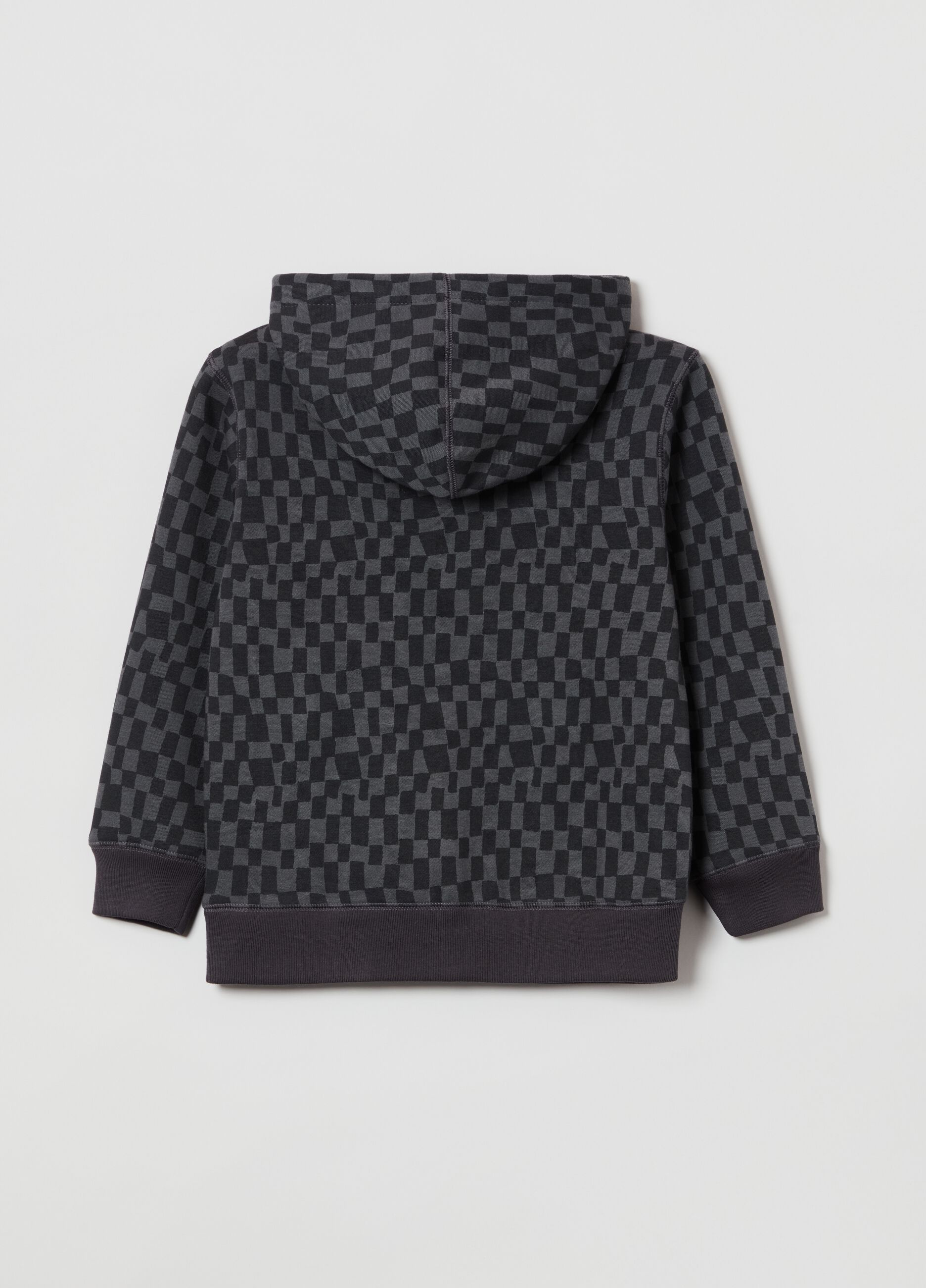 Check sweatshirt with logo print_1