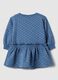 Vestito blu da bambina in misto cotone regular fit con stampa floreale_1