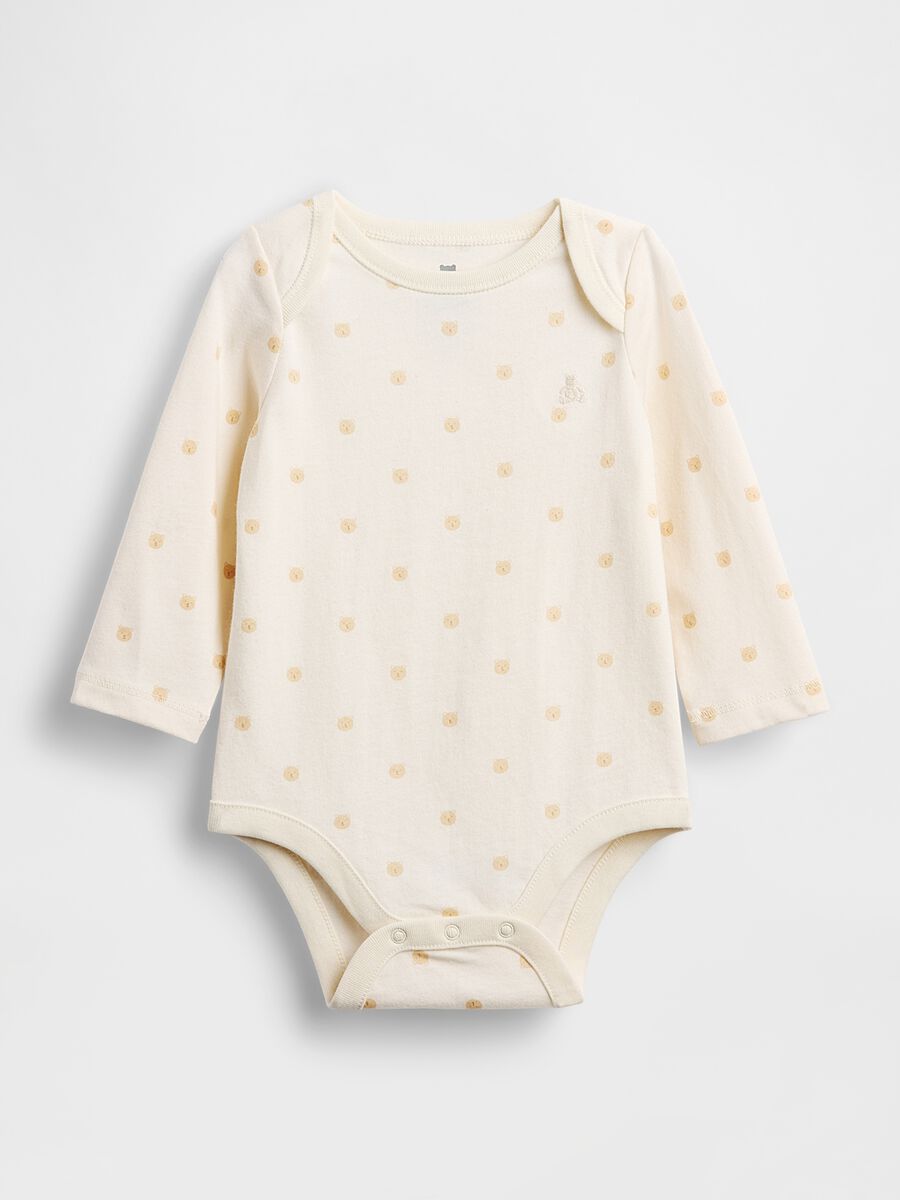 Body bianco in cotone a pois Neonato_0