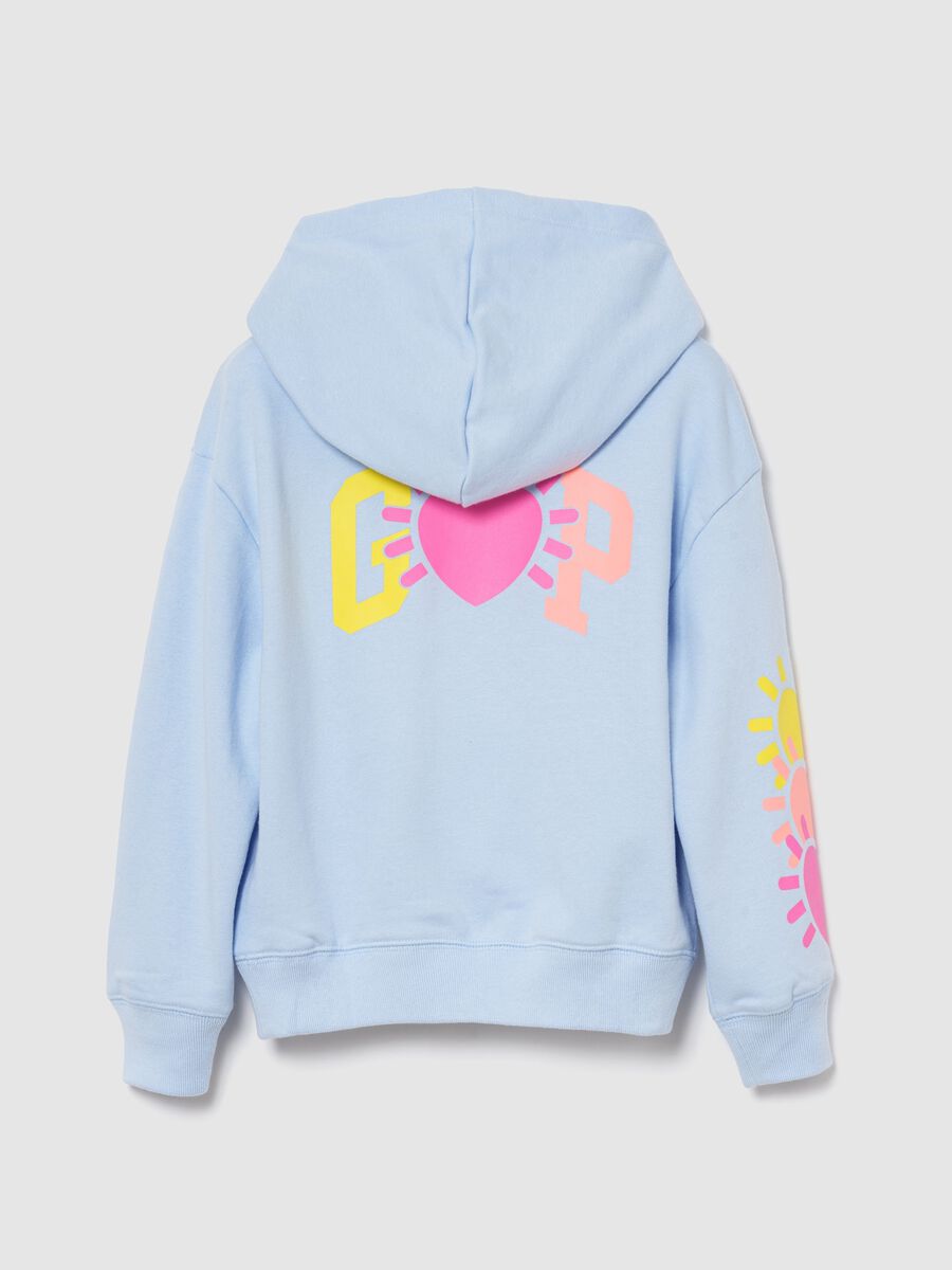 Felpa con logo e cappuccio in misto cotone Bambina_1