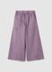 Pantaloni baggy viola da bambina in misto cotone regular fit_0