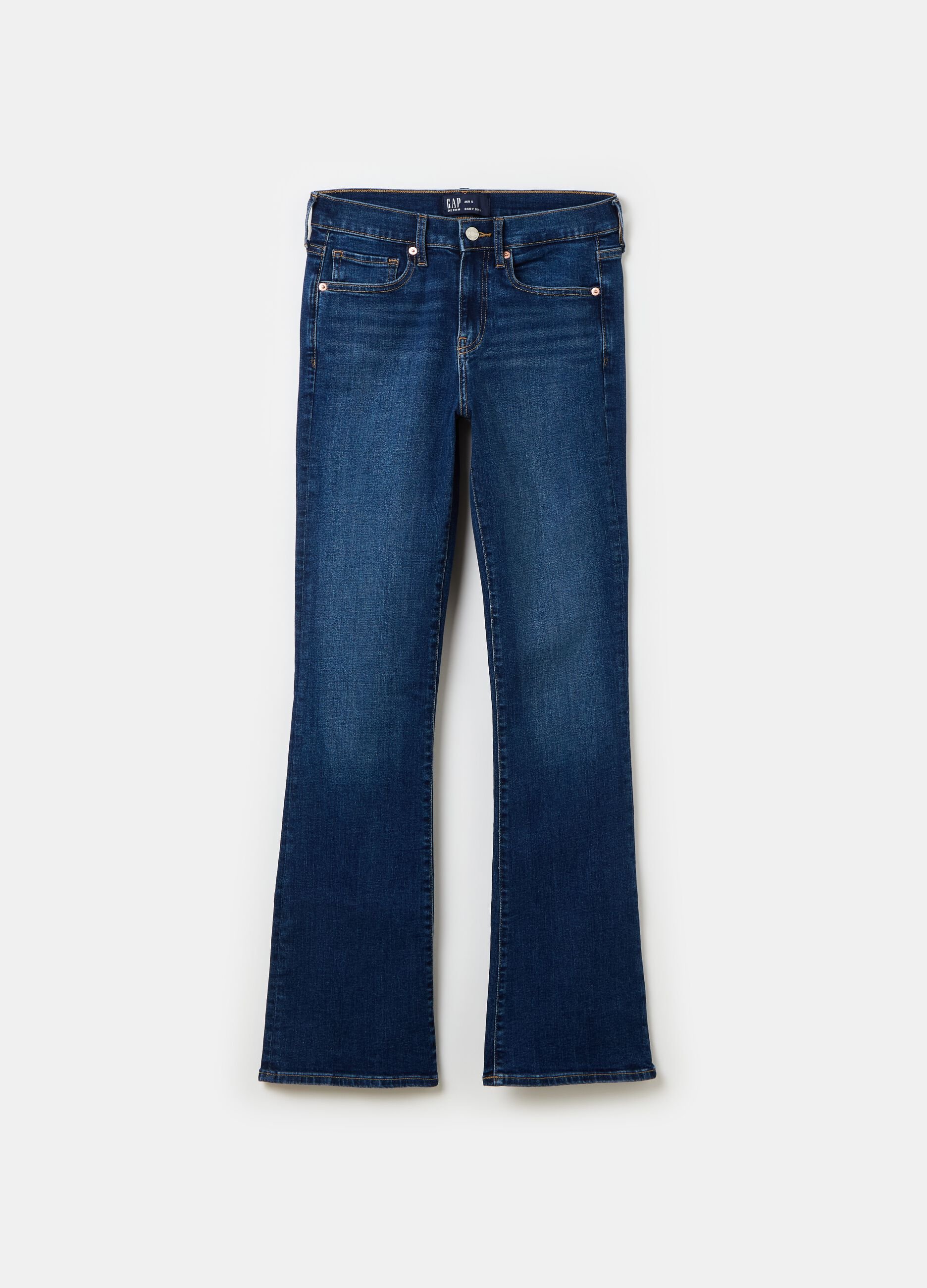 Jeans bootcut flare fit a vita alta_4