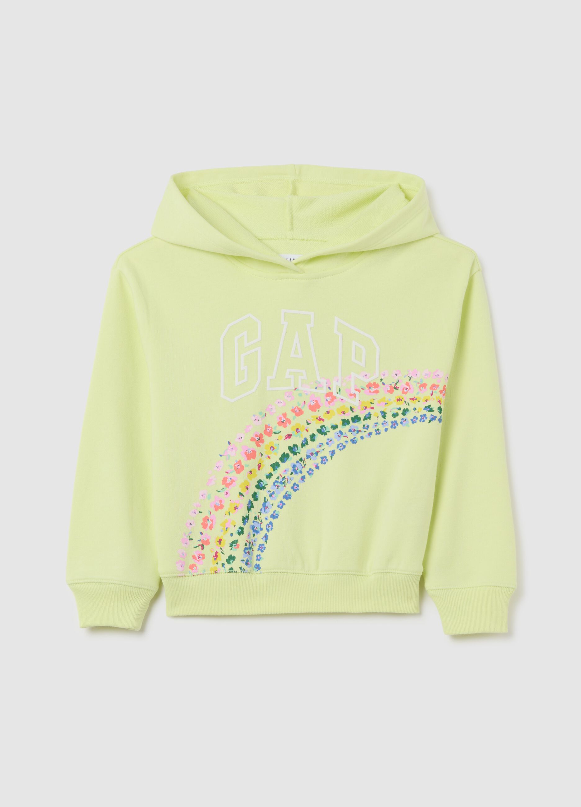Felpa con cappuccio e stampa arcobaleno GAP Kids