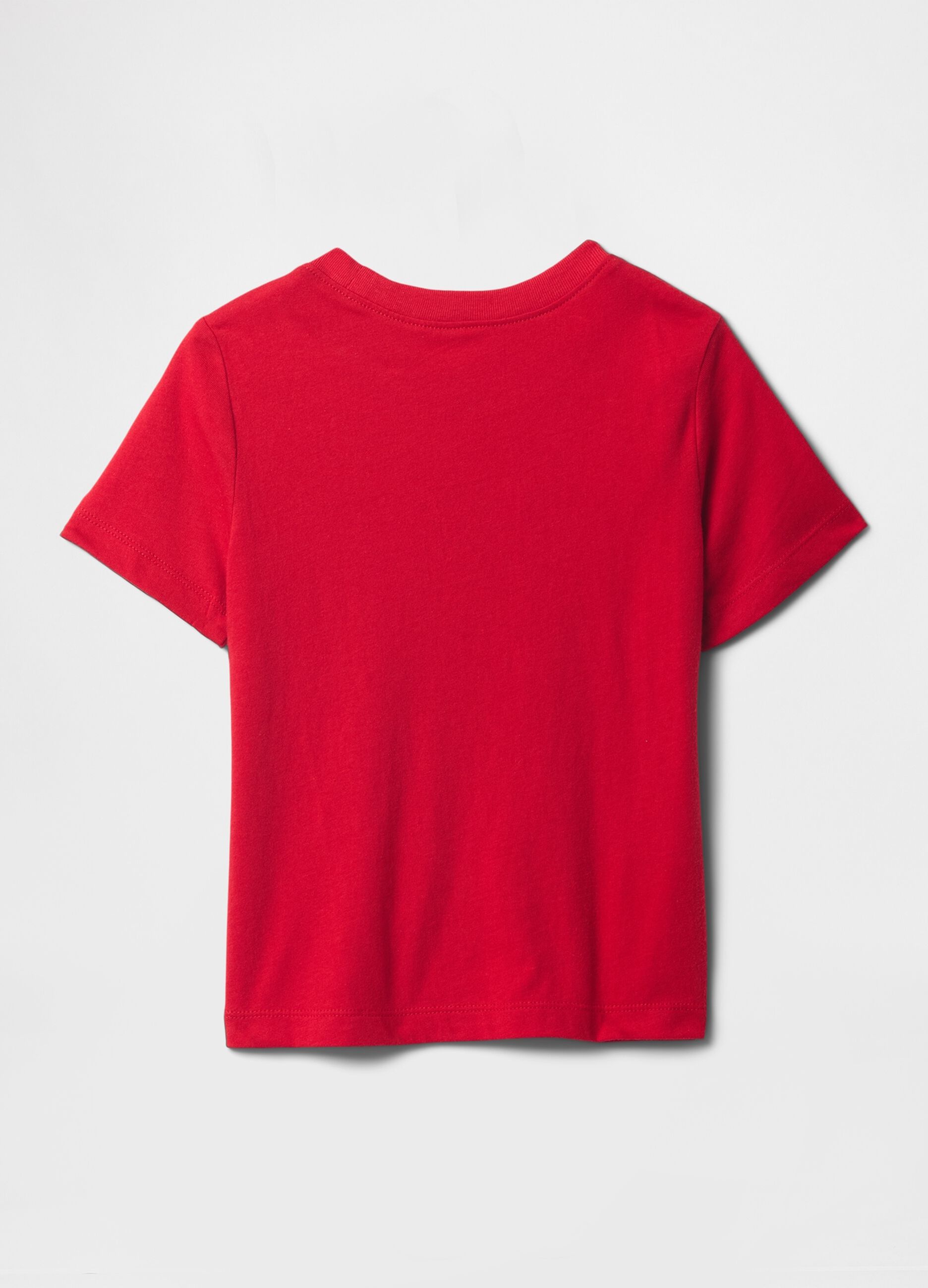 T-shirt rossa a maniche corte in cotone con logo GAP_1
