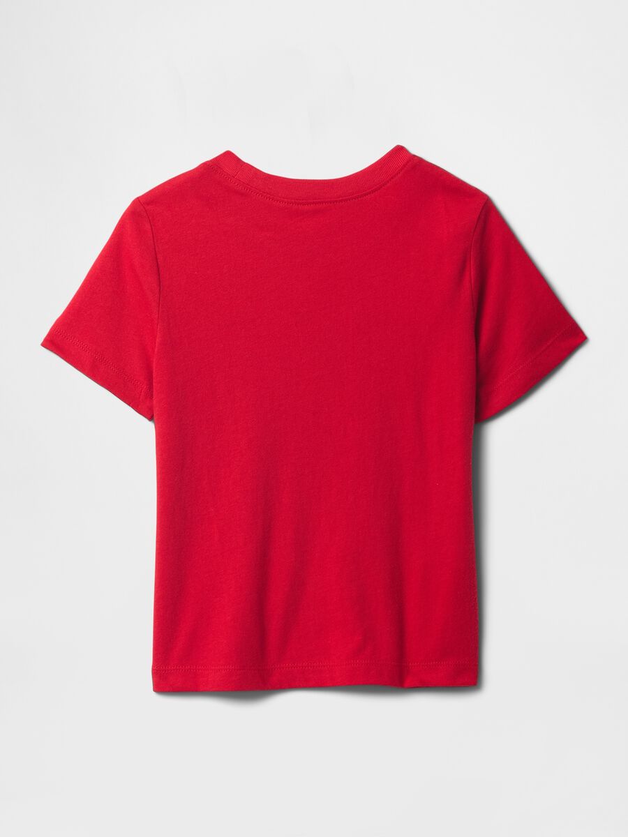 Red short sleeve cotton T-shirt with GAP logo Baby Boy_1