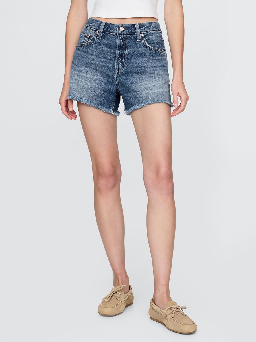 Shorts in denim blu Donna_1