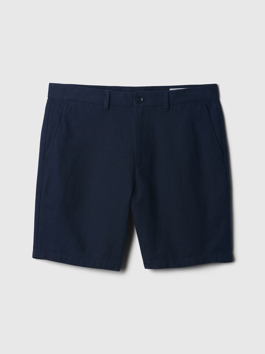 Relaxed-fit Bermuda shorts in cotton and linen Man_4