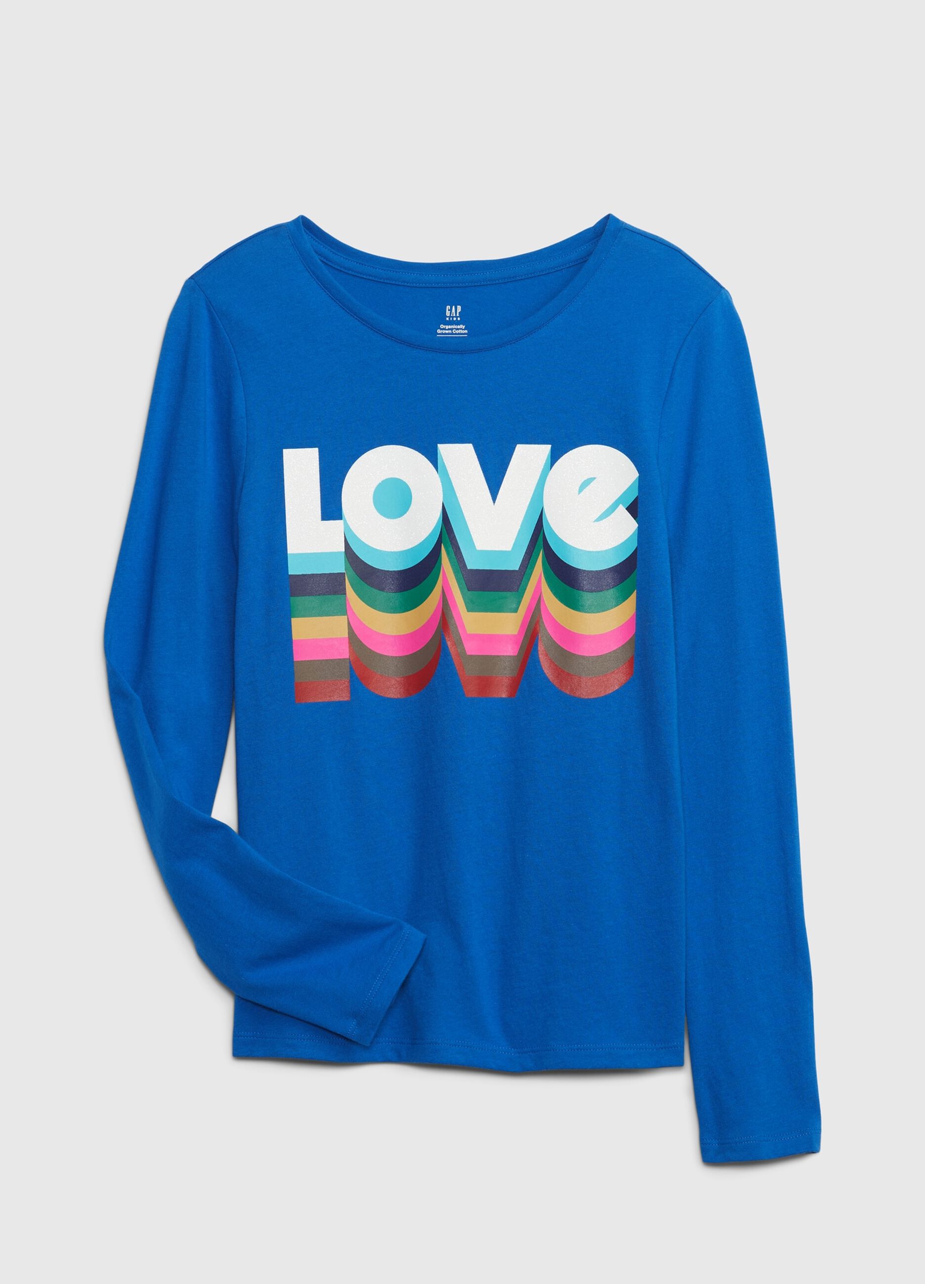 Long-sleeved T-shirt with lettering print