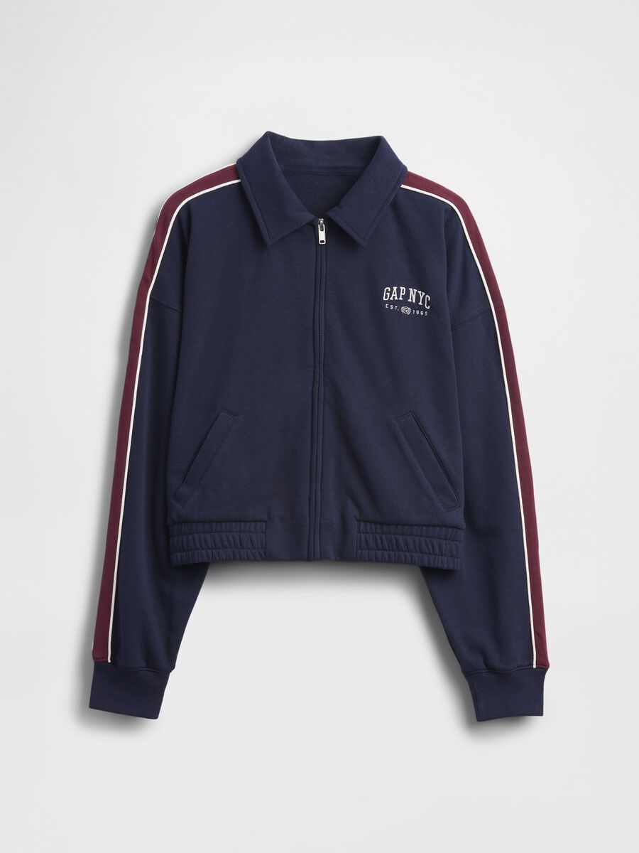 Felpa blu con zip integrale Donna_4