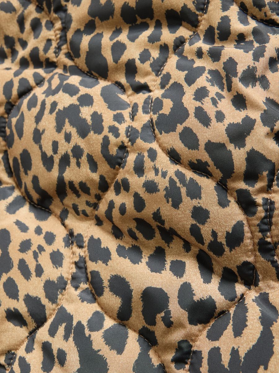 Beige Leopard Print Bomber Jacket Girl_5