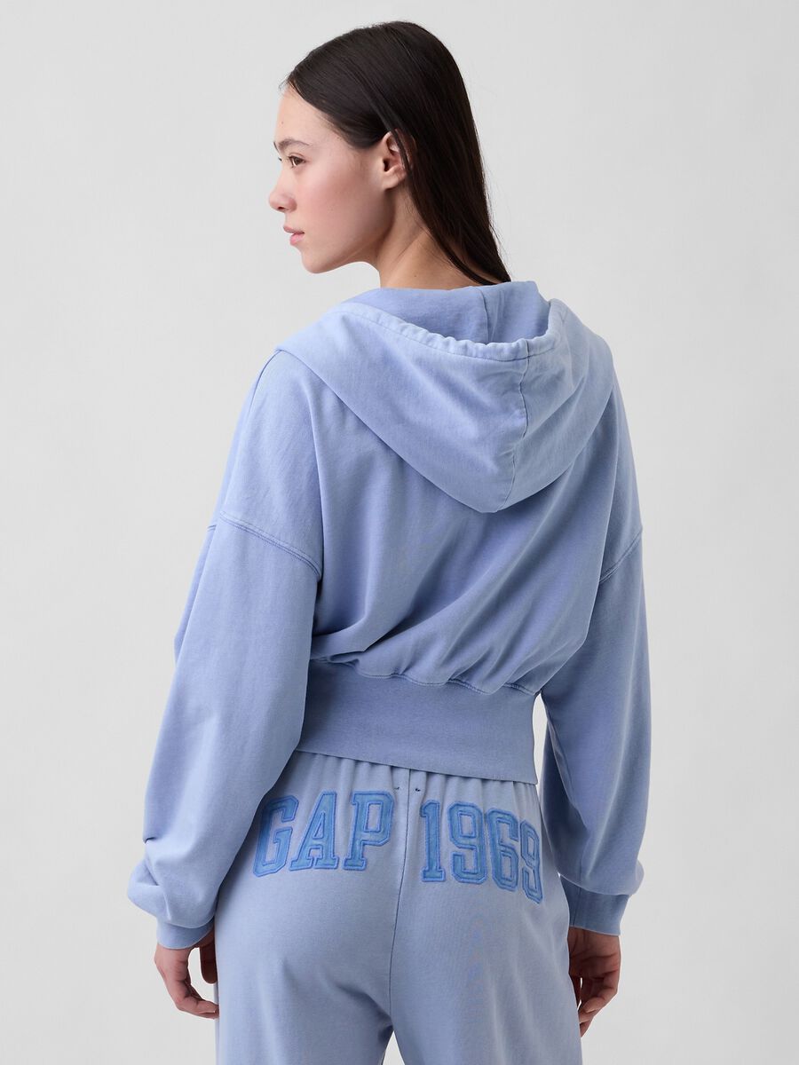 Felpa full zip in misto cotone con logo GAP e cappuccio  Donna_1