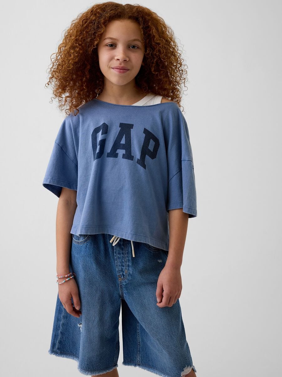 T-shirt a maniche corte con logo GAP Bambina_0