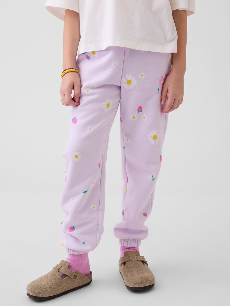 Joggers in misto cotone con logo GAP Bambina_1