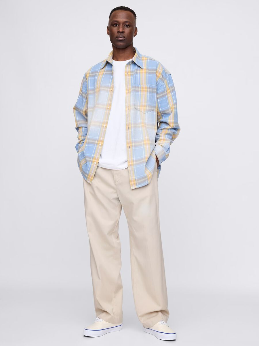 Casual beige trousers in Lyocell and cotton Man_0