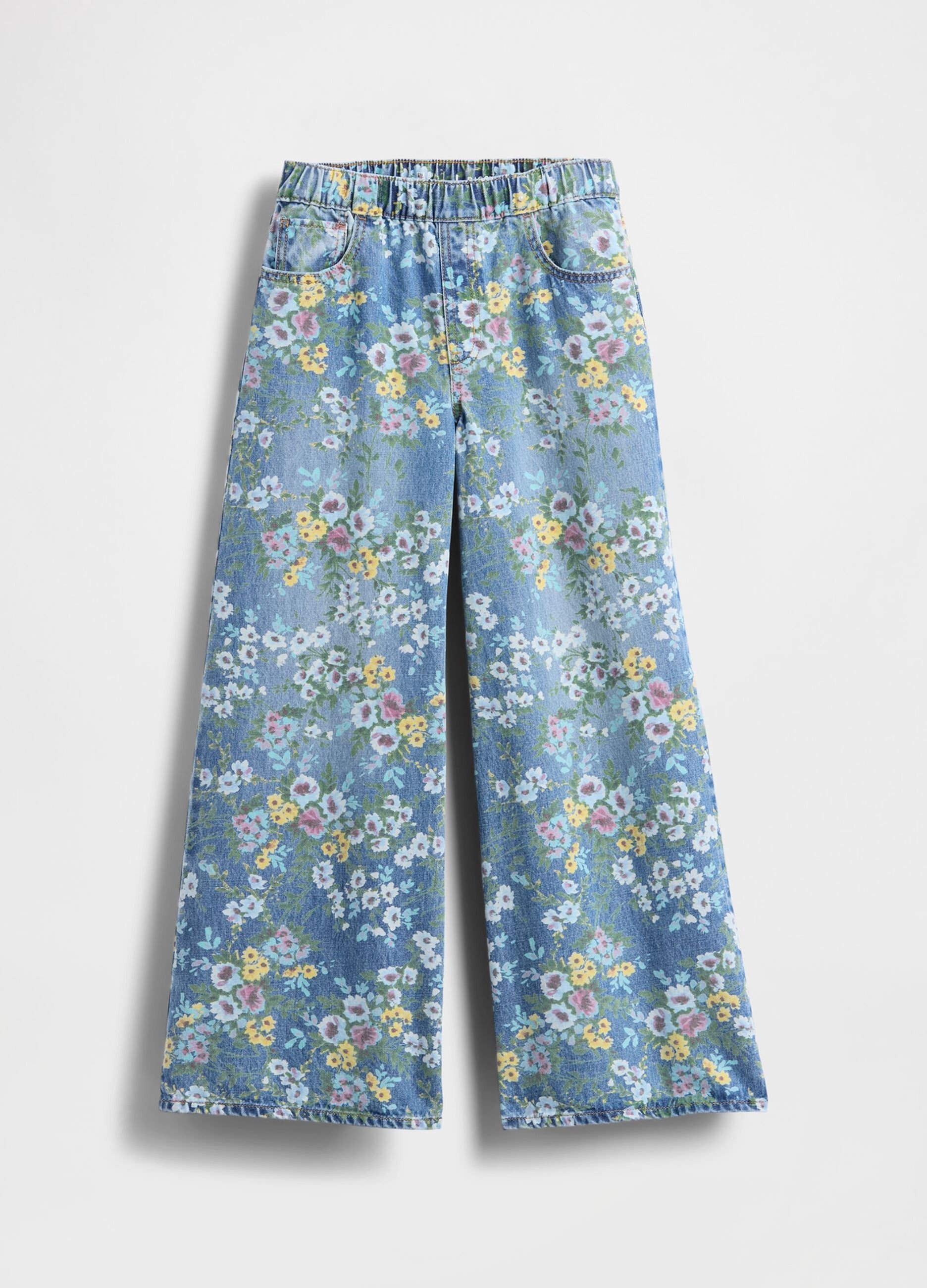 Multicolour Flared Denim Trousers