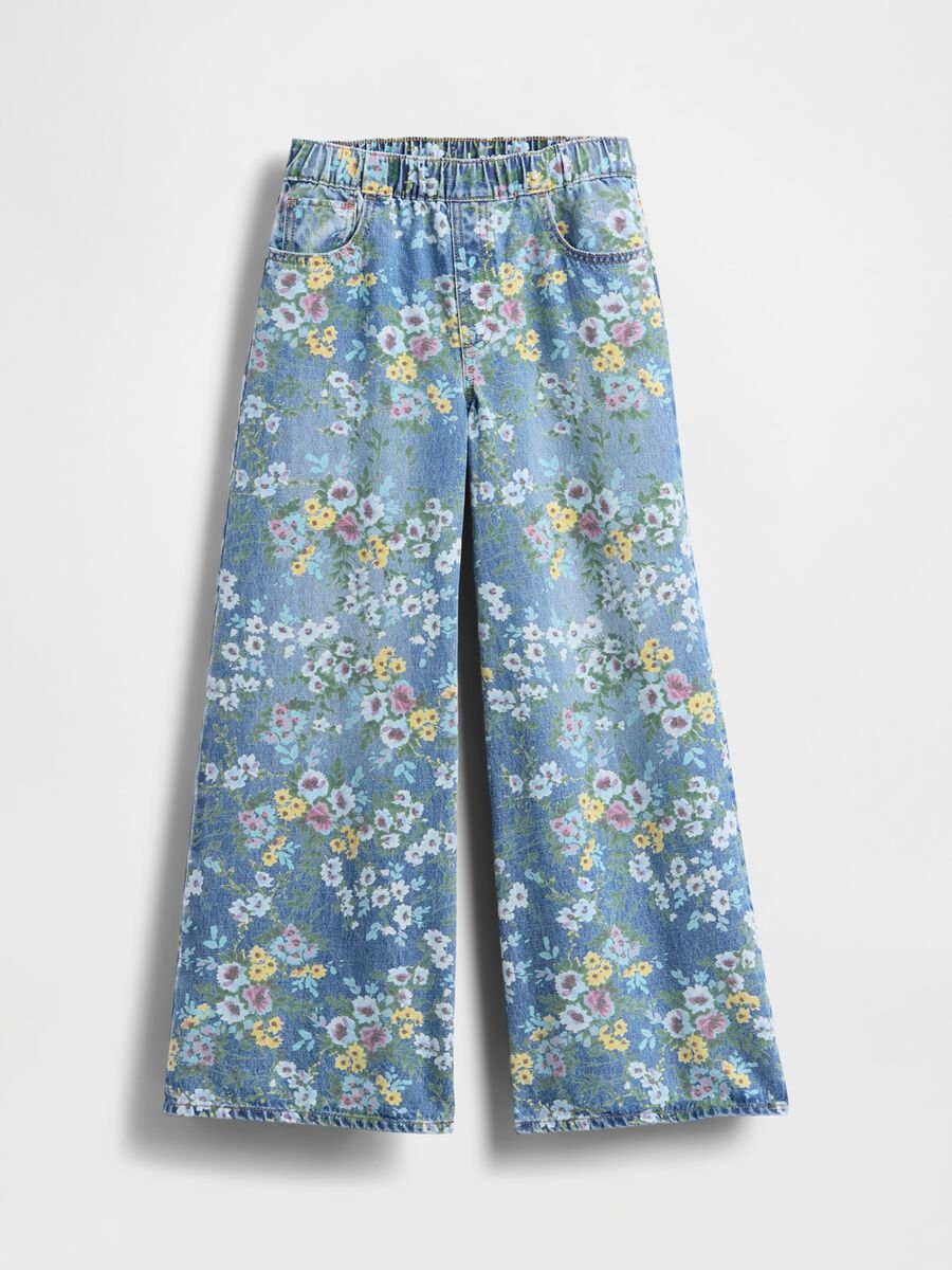 Multicolour Flared Denim Trousers Girl_4