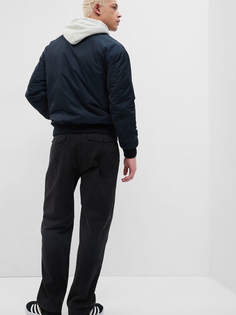 Loose-fit trousers in stretch cotton Man_1