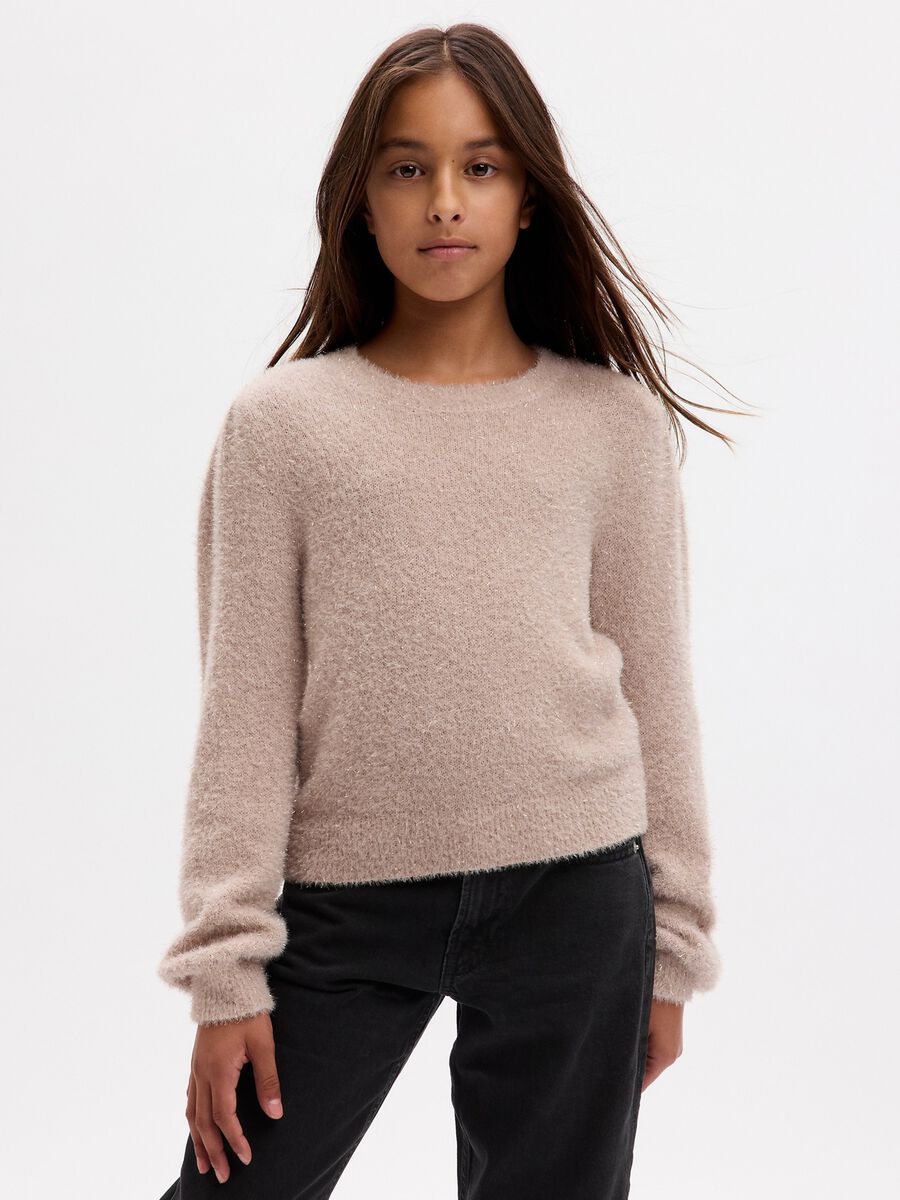 Furry yarn pullover with lurex Girl_0