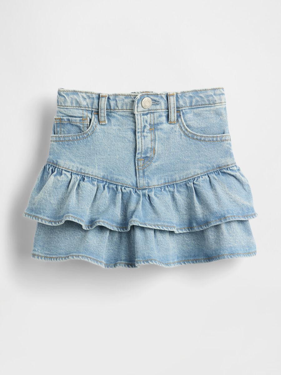 Denim skirt with ruffles for girls Baby Girl_1