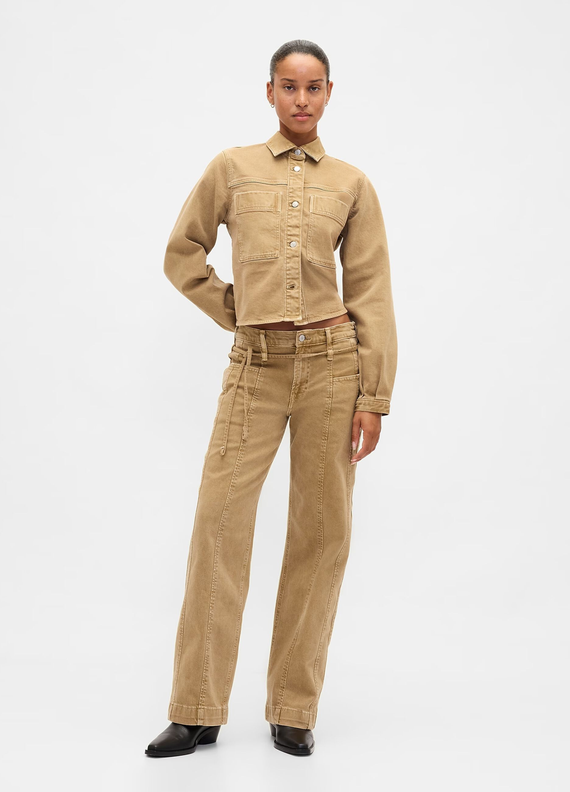 Pantaloni in cotone elasticizzato beige slim fit