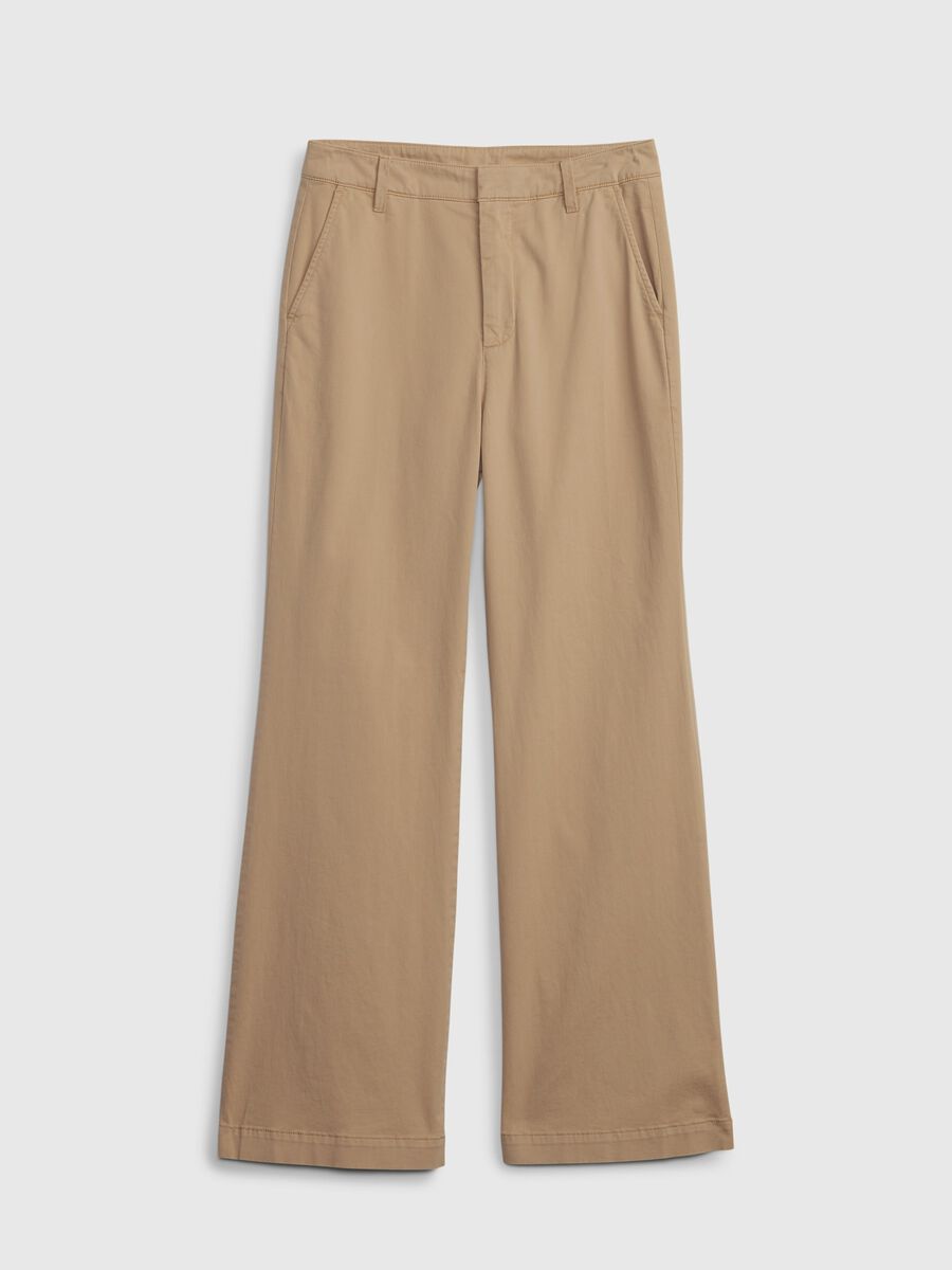 Pantaloni flare fit in cotone stretch Donna_5