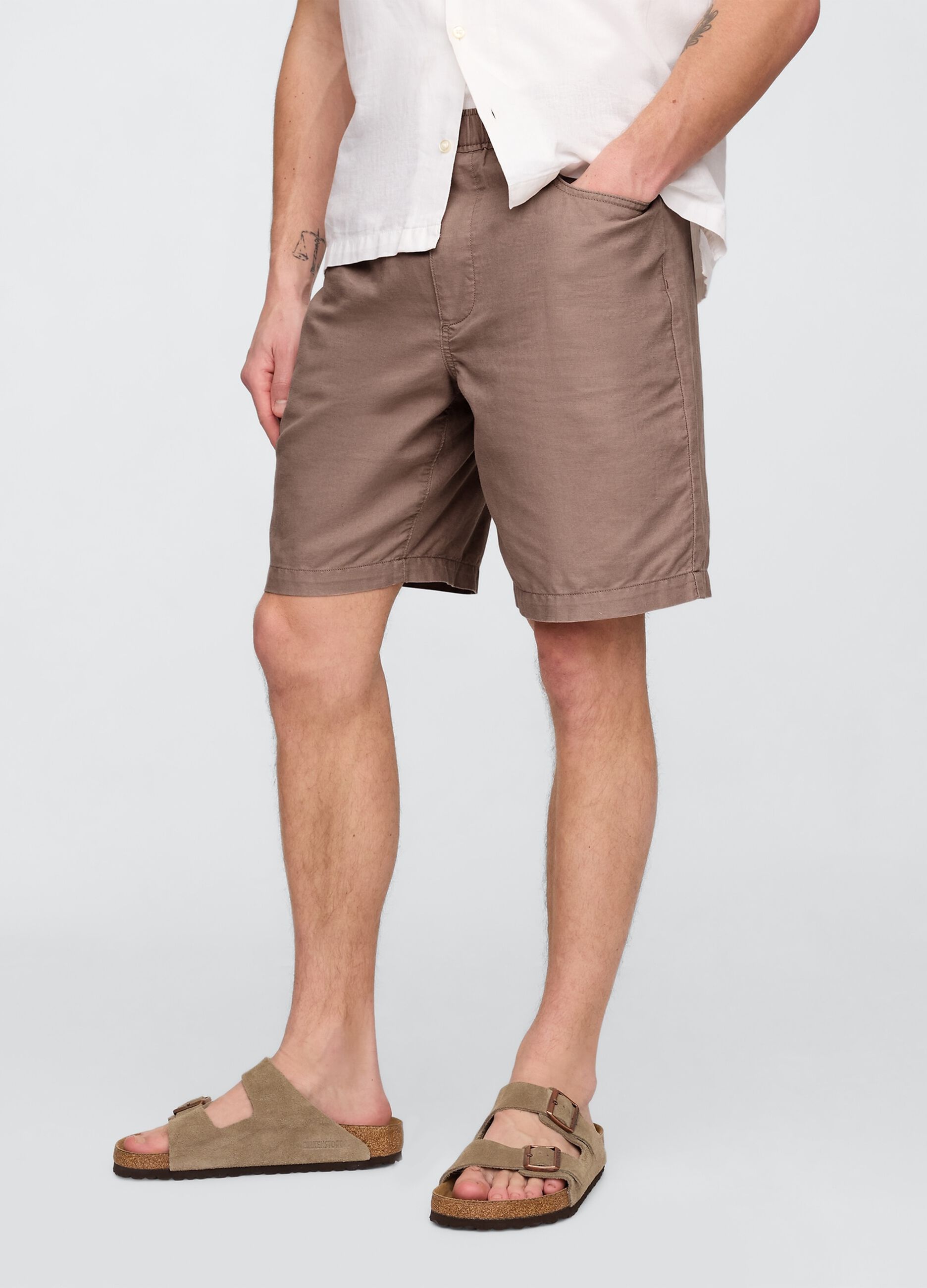 Shorts marroni in lino e cotone Gap_3