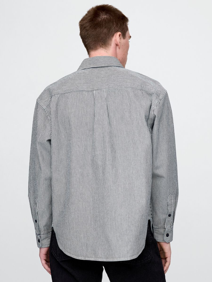 Camicia a righe nere e grigie Man_2