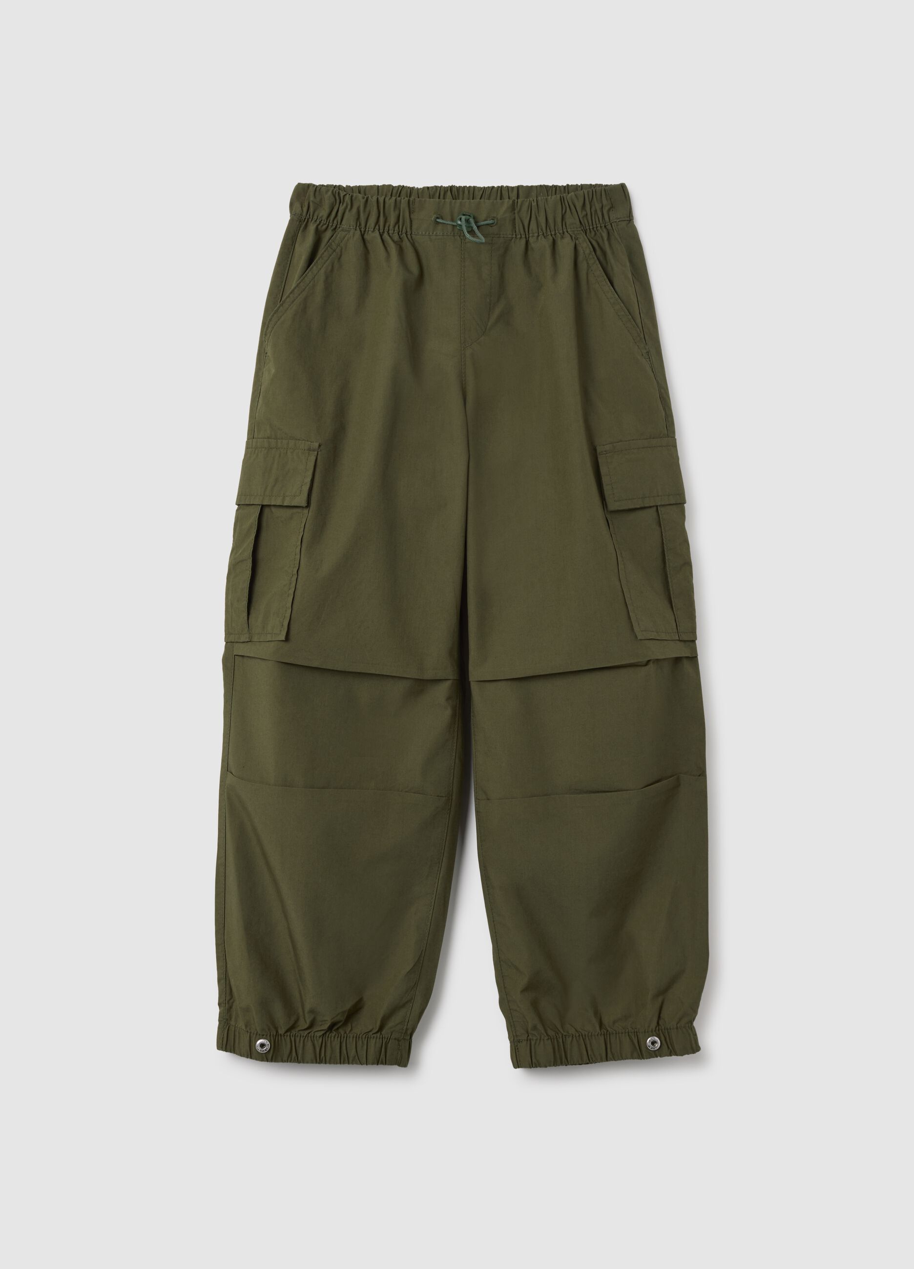 Cargo joggers in cotton with drawstring