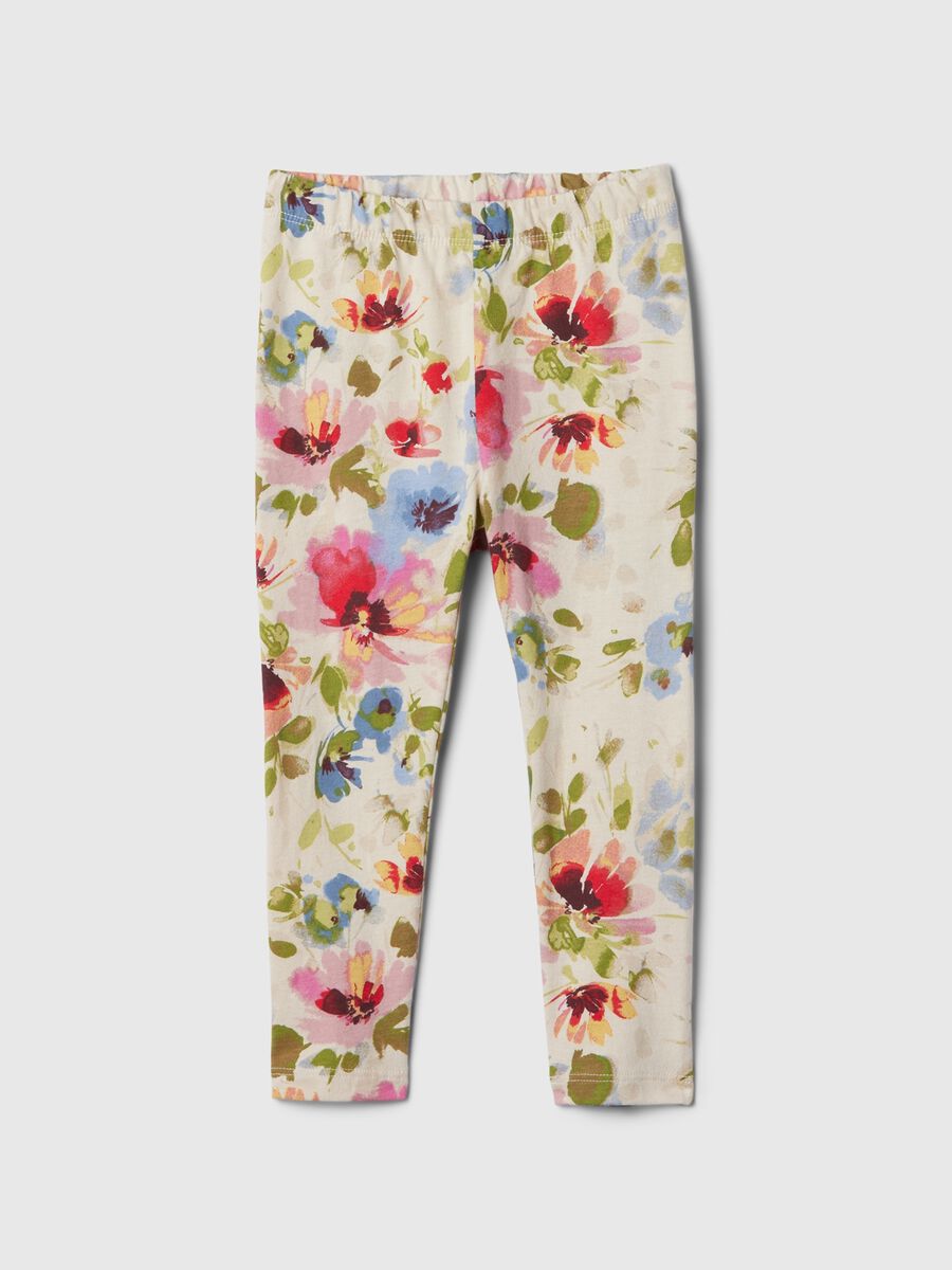 Printed stretch cotton leggings Baby Girl_0