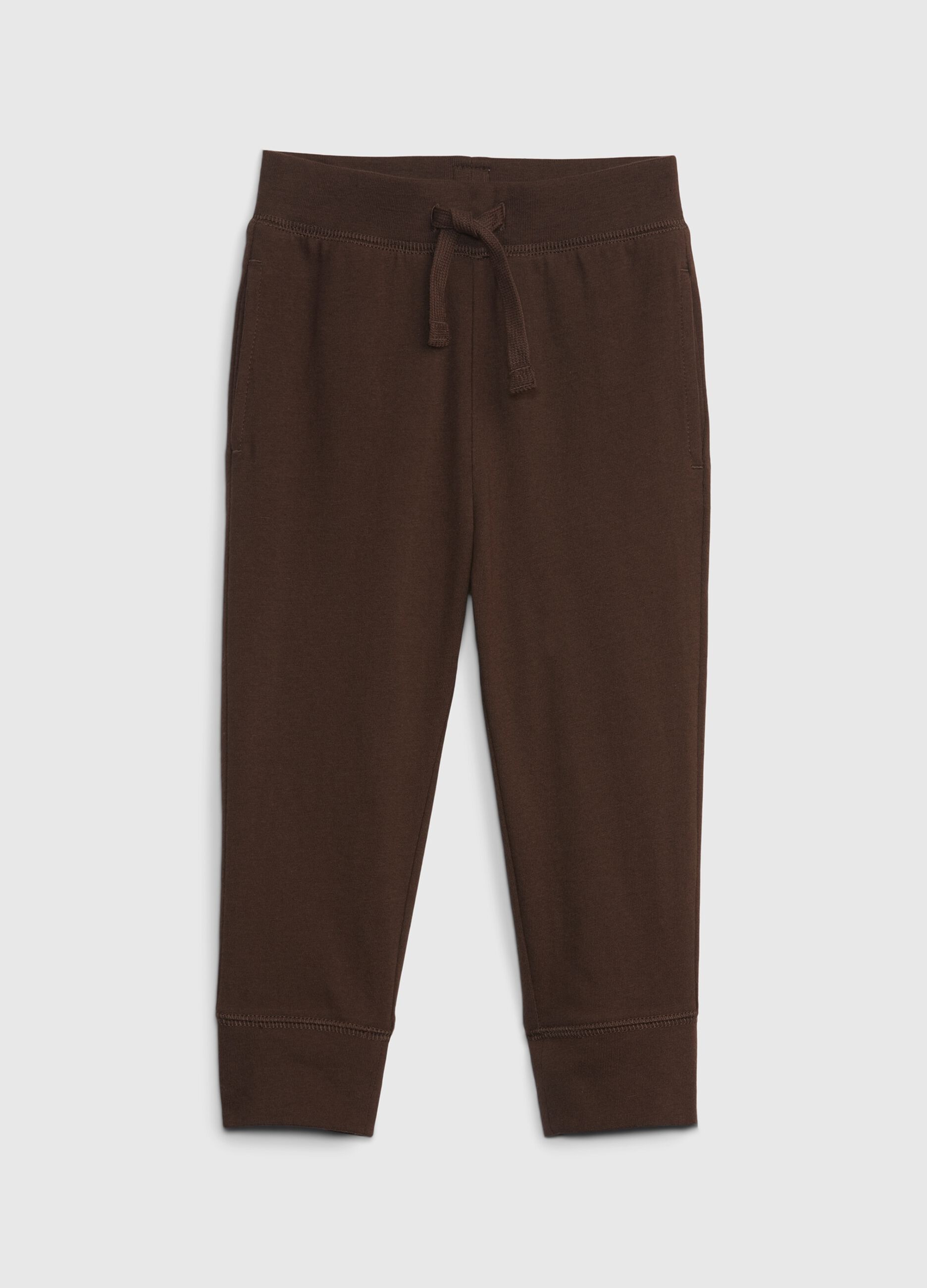 Fleece joggers with pockets and drawstring