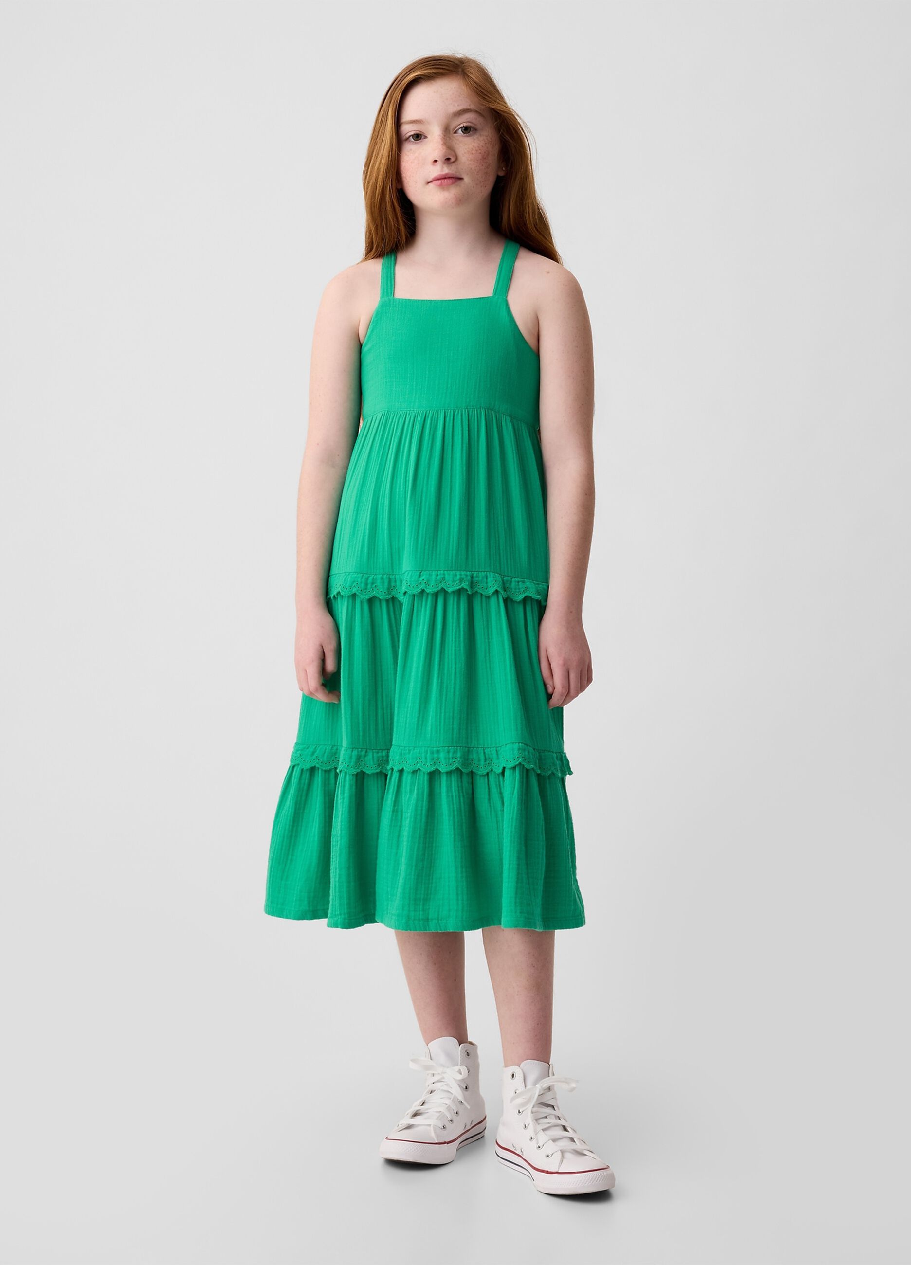 Abito midi con spalline incrociate