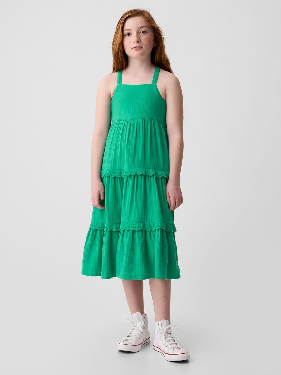 Abito midi con spalline incrociate Bambina_0