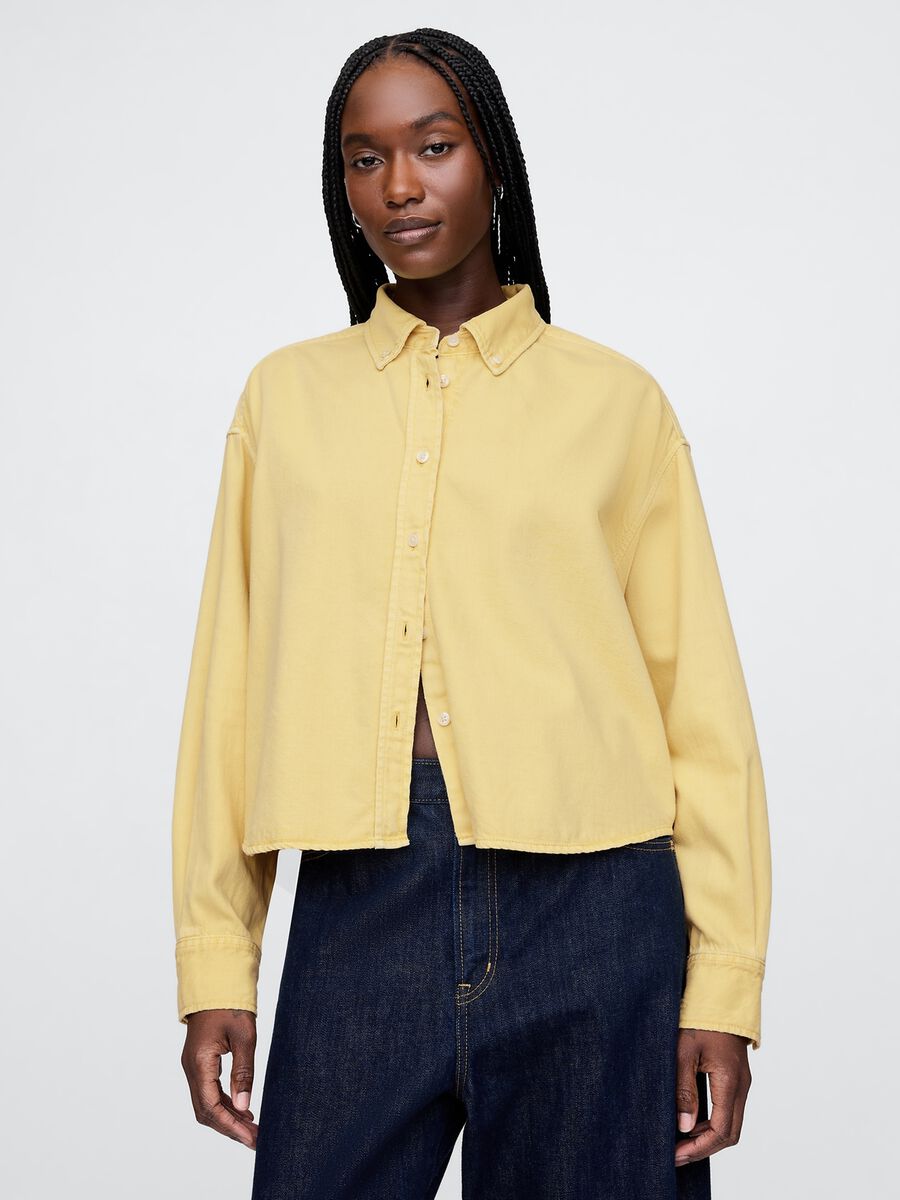 Camicia cropped gialla Gap Donna_0