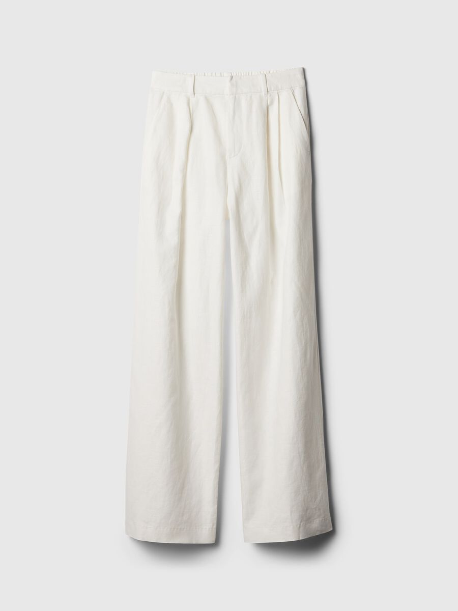 Wide-leg trousers cotton and linen Woman_5