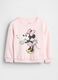Pink cotton blend sweatshirt for baby girl regular fit with Minnie_0