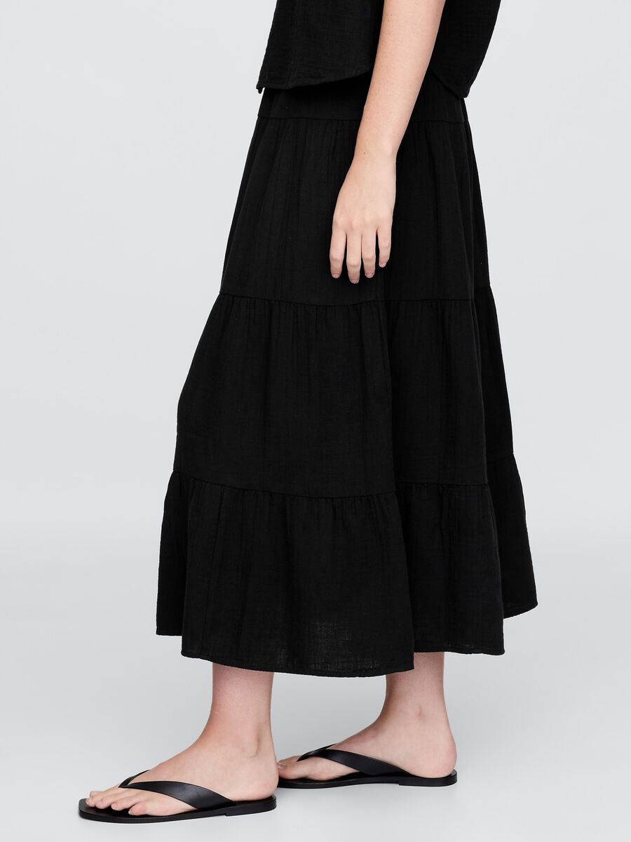 Completo estivo nero con top e gonna lunga Donna_1
