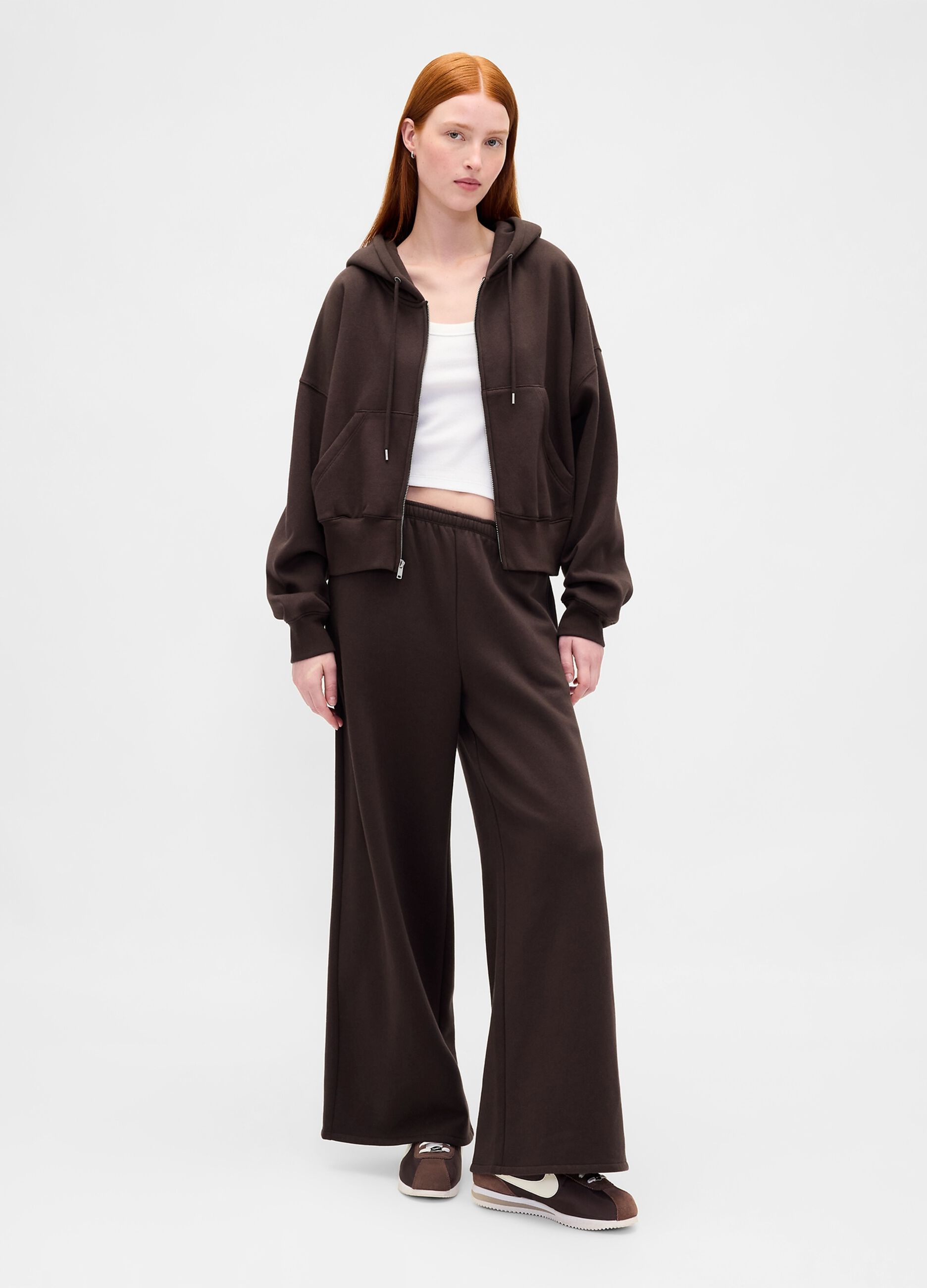Brown Cotton Blend Trousers