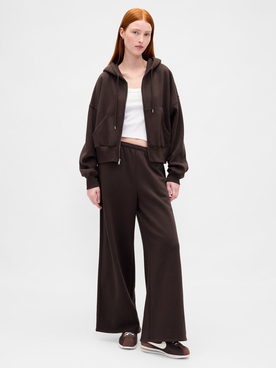 Brown Cotton Blend Trousers Woman_0