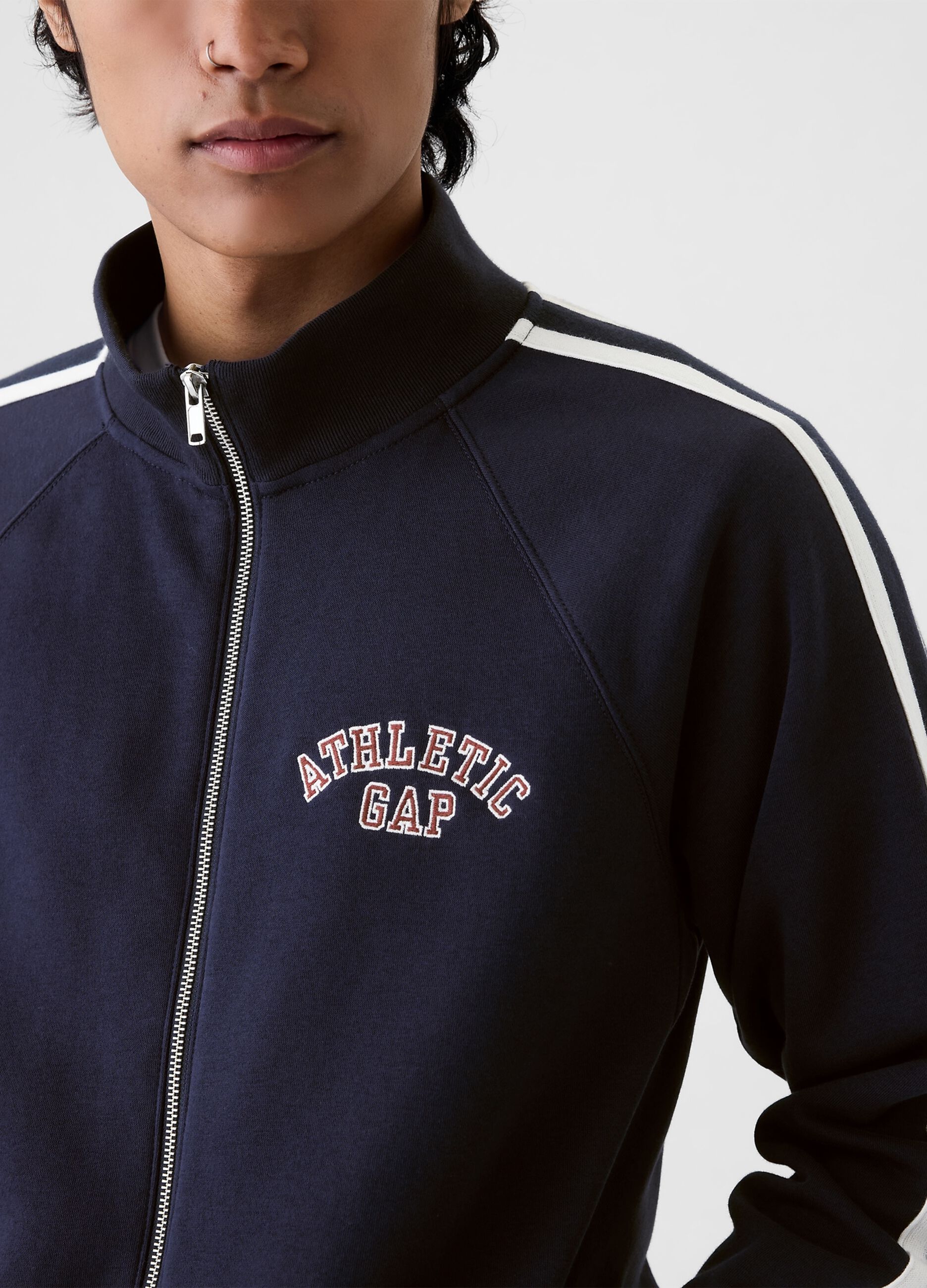 Full-zip con bande rigate ricamo logo Athletic_3