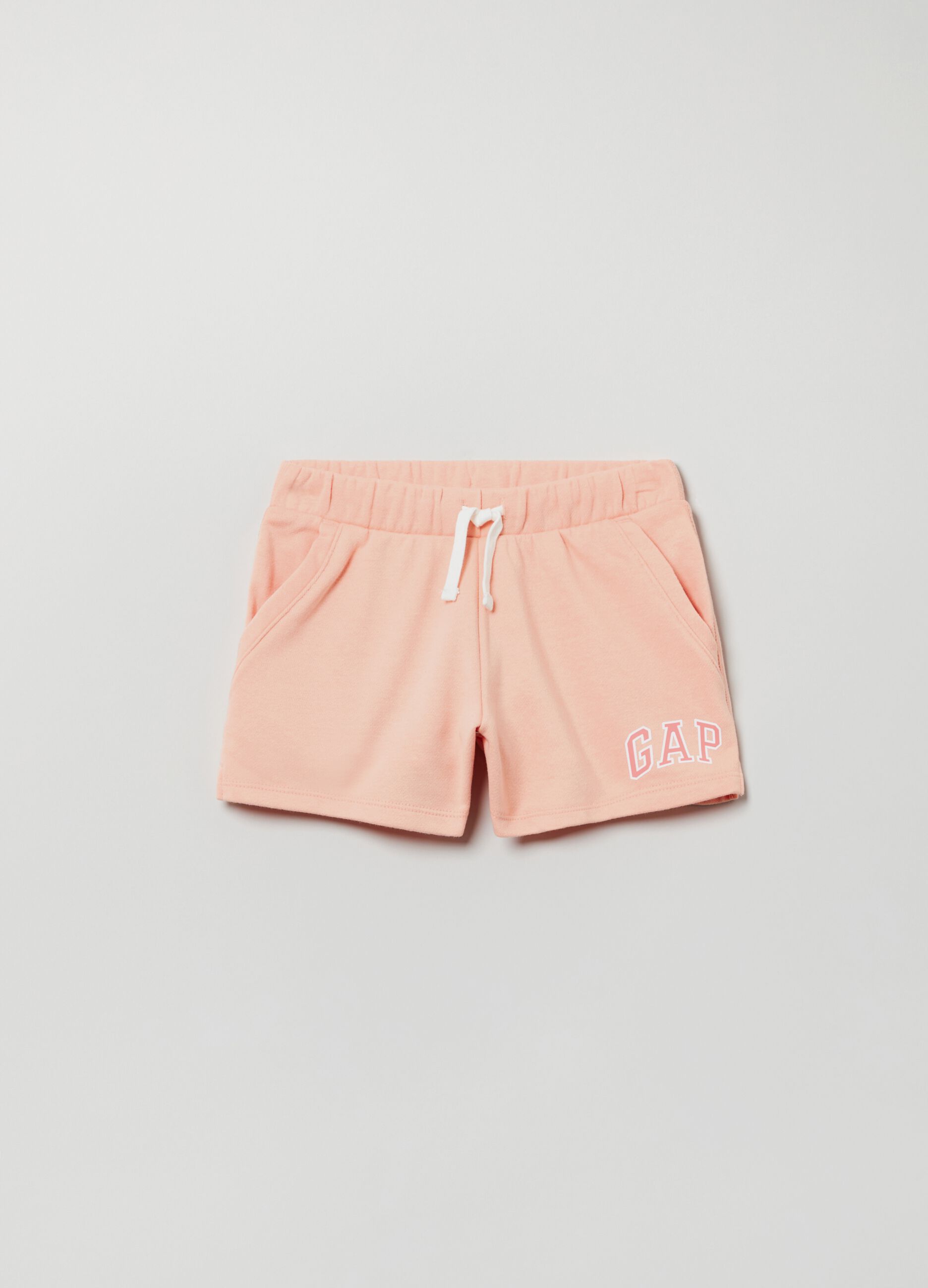 Shorts with drawstring and logo print